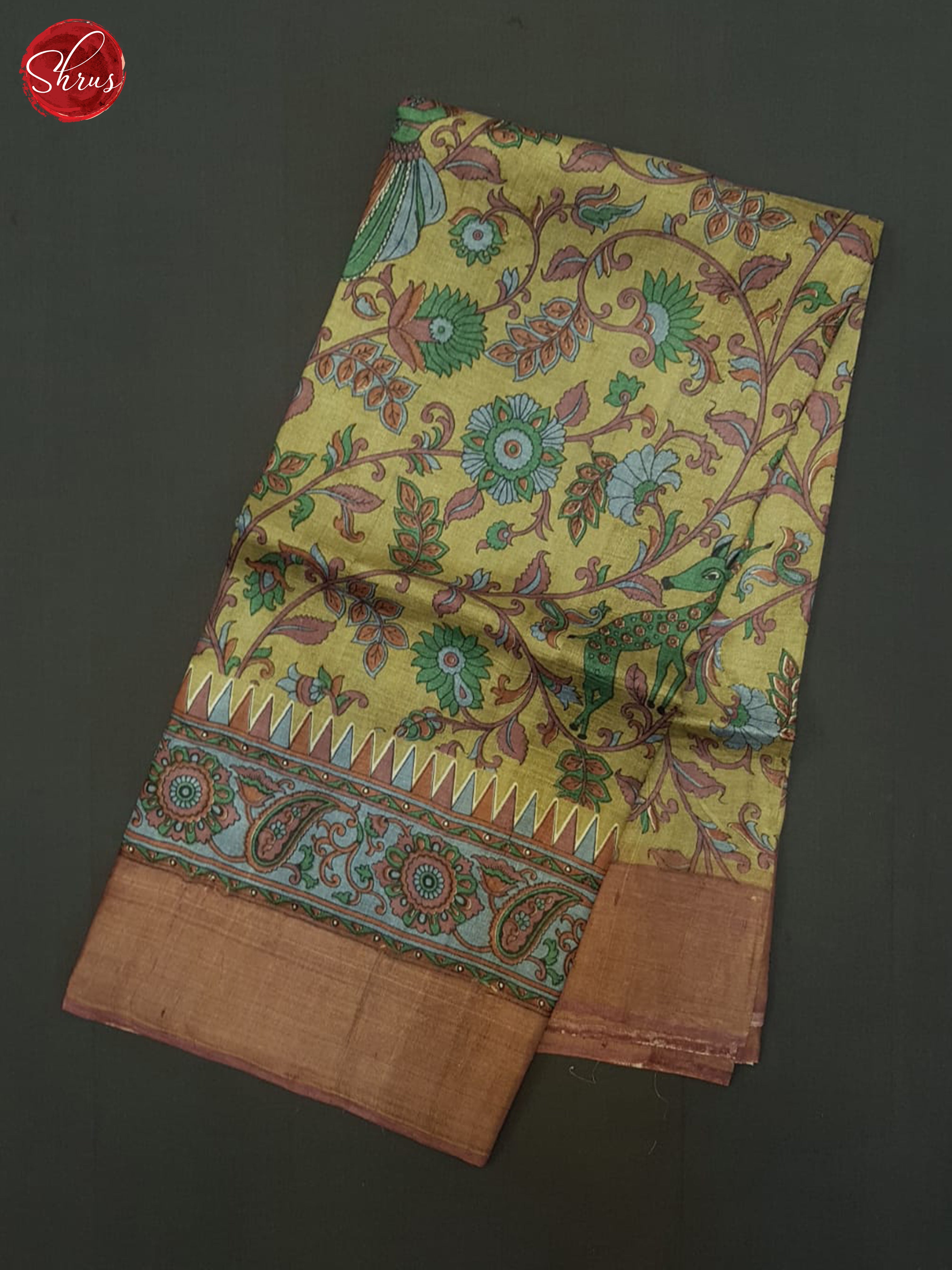 Beige & Brown- Tussar Saree - Shop on ShrusEternity.com