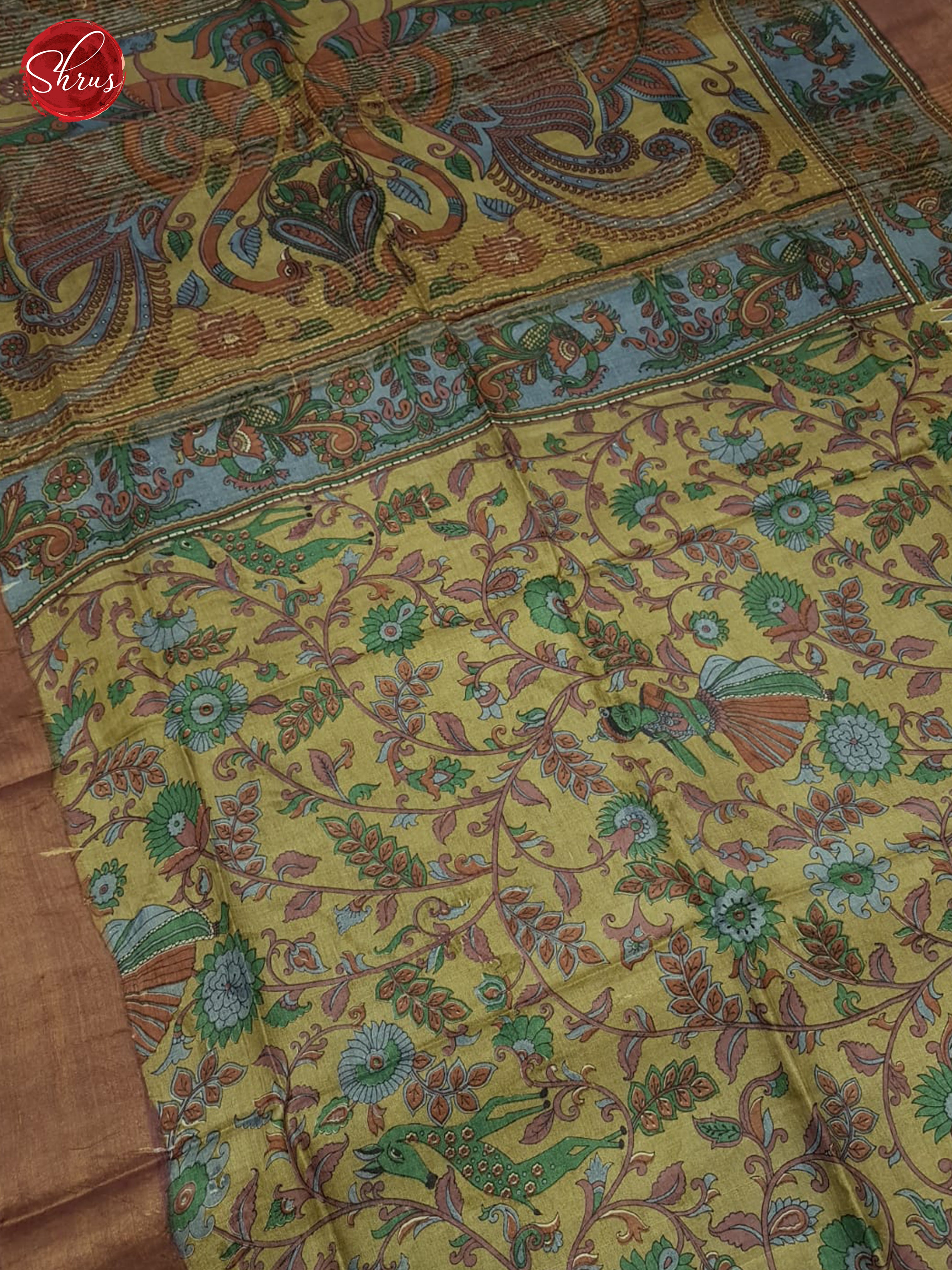 Beige & Brown- Tussar Saree - Shop on ShrusEternity.com