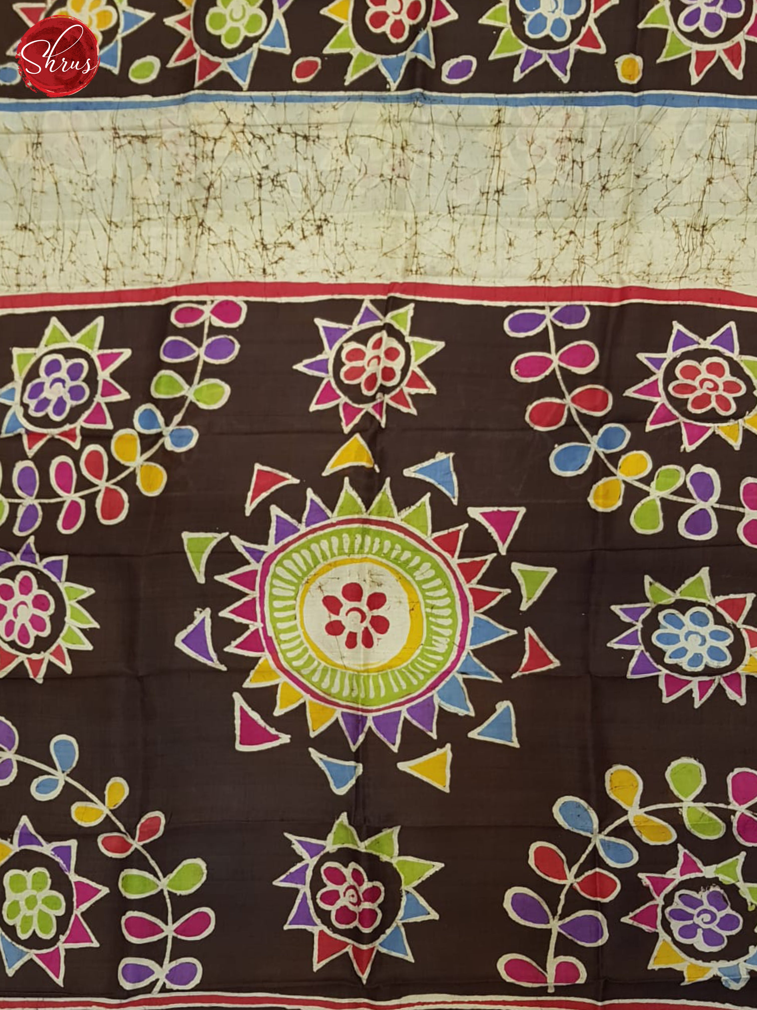 Brown & Cream - Murshidabad Silk Saree - Shop on ShrusEternity.com