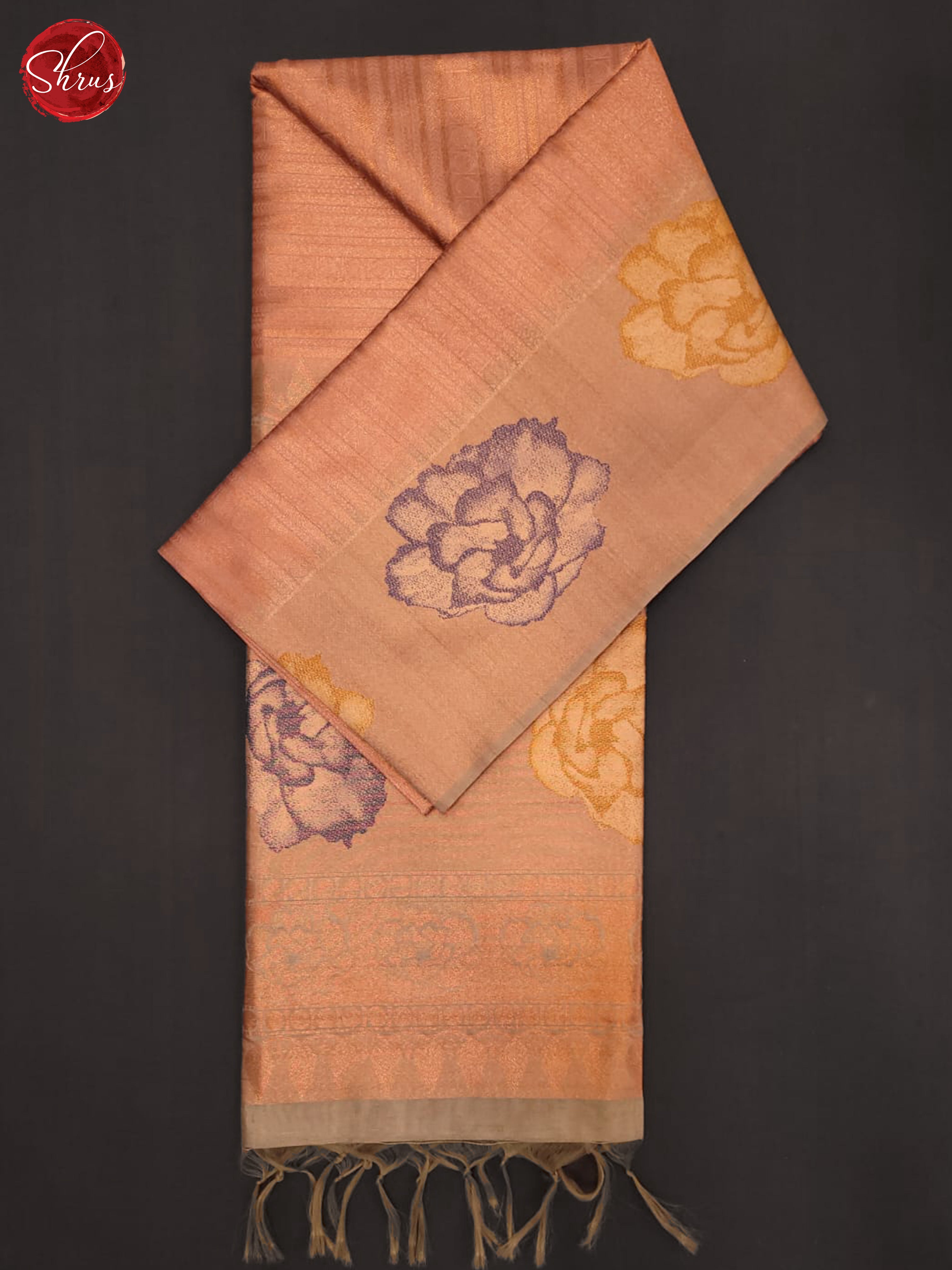 Copper(Single Tone)- Semi Tussar Saree - Shop on ShrusEternity.com