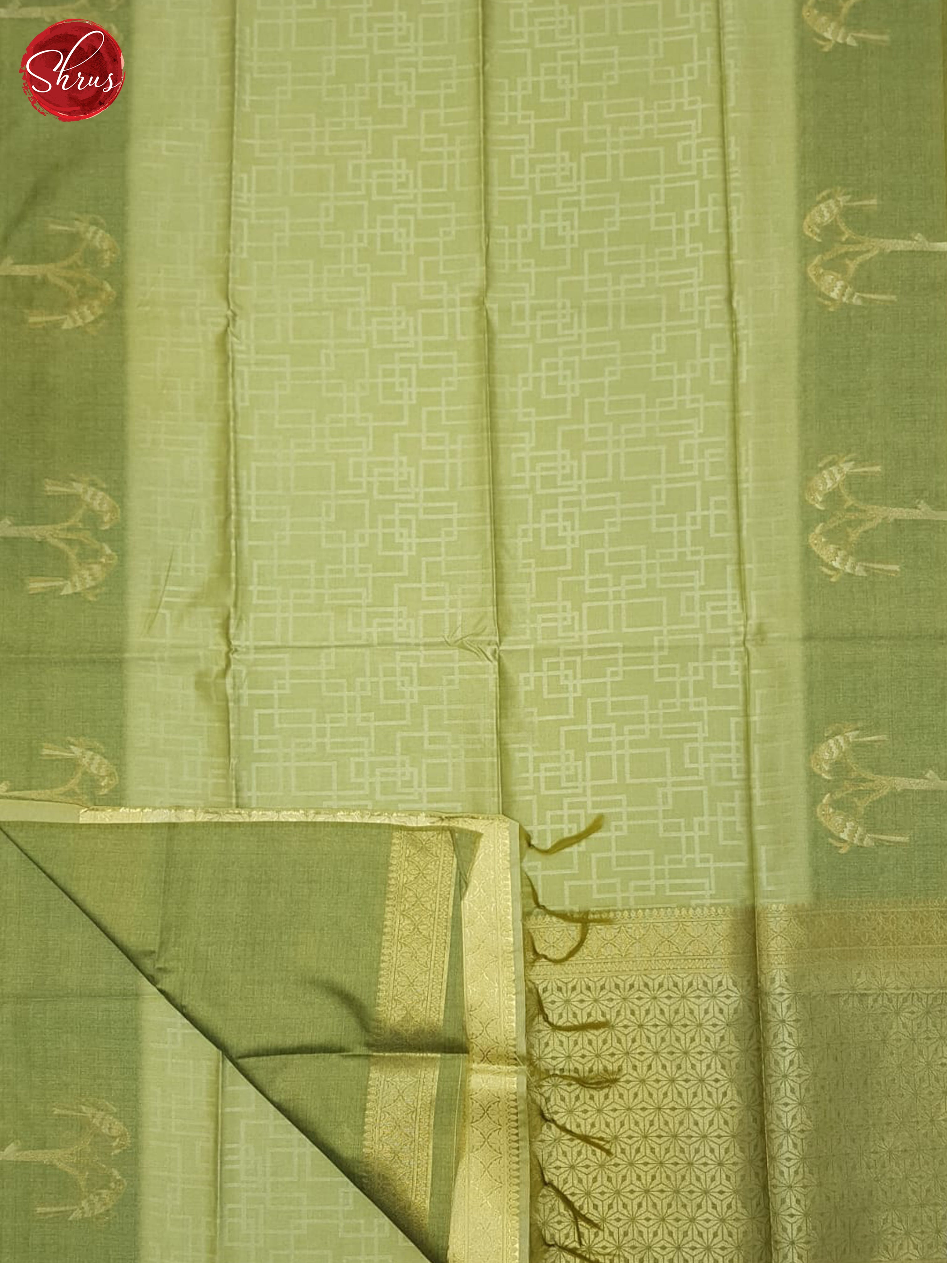 Green(Single Tone) - Semi Tussar Saree - Shop on ShrusEternity.com