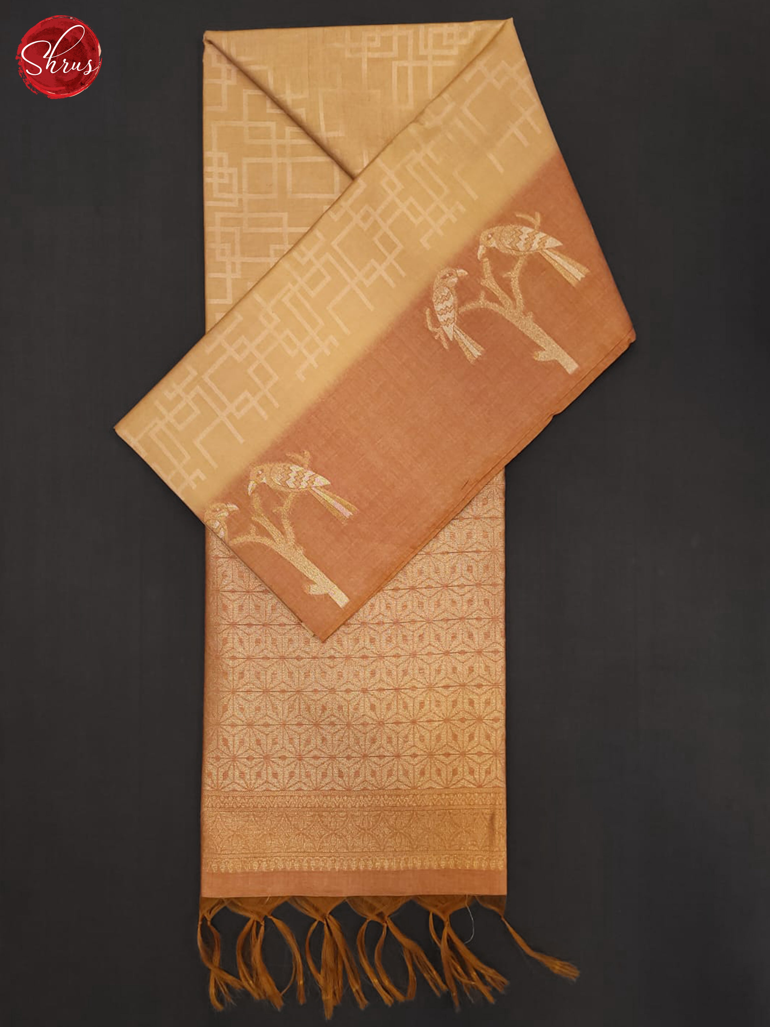 Light Brown(Single Tone) - Semi Tussar Saree - Shop on ShrusEternity.com