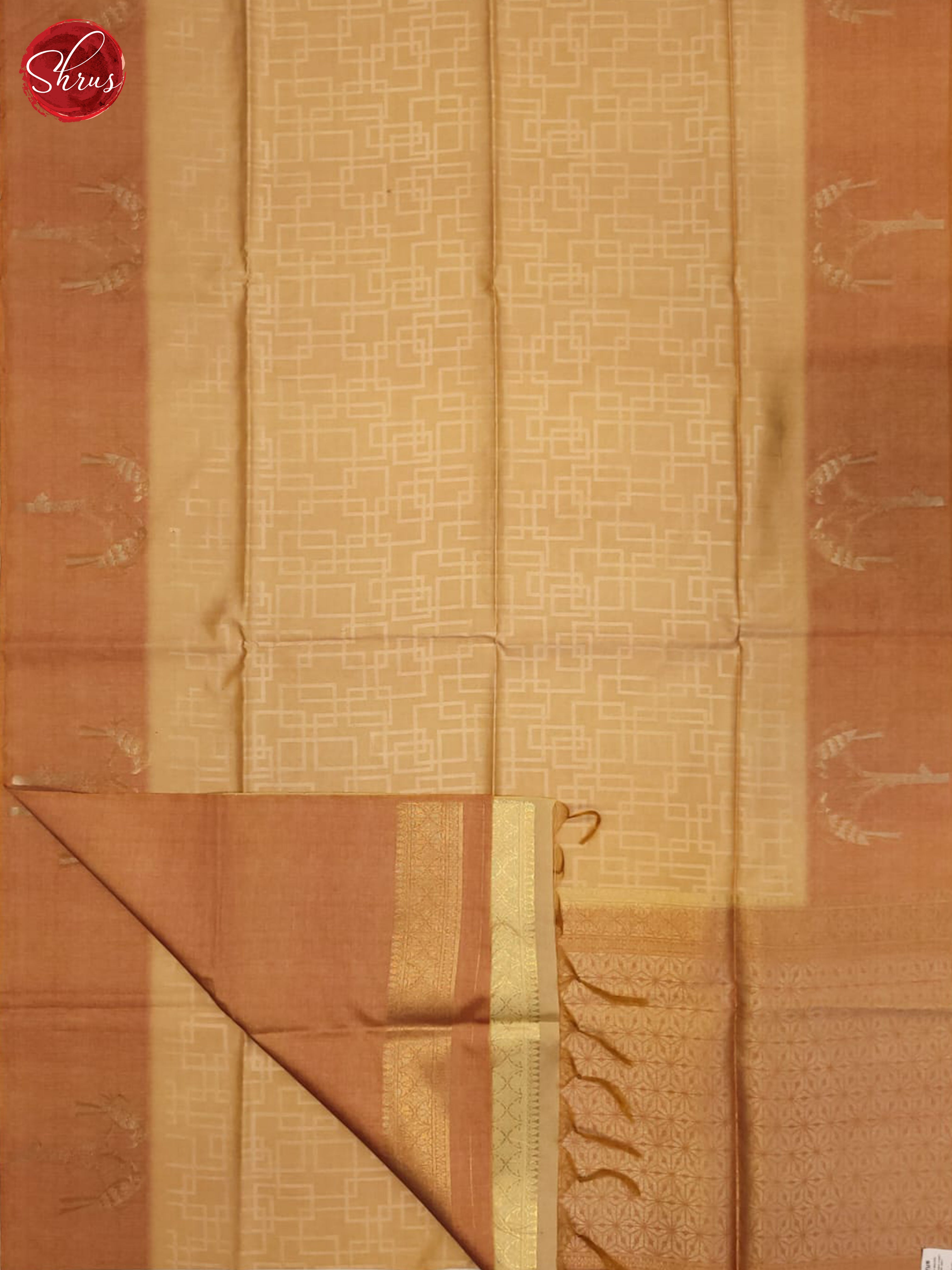 Light Brown(Single Tone) - Semi Tussar Saree - Shop on ShrusEternity.com