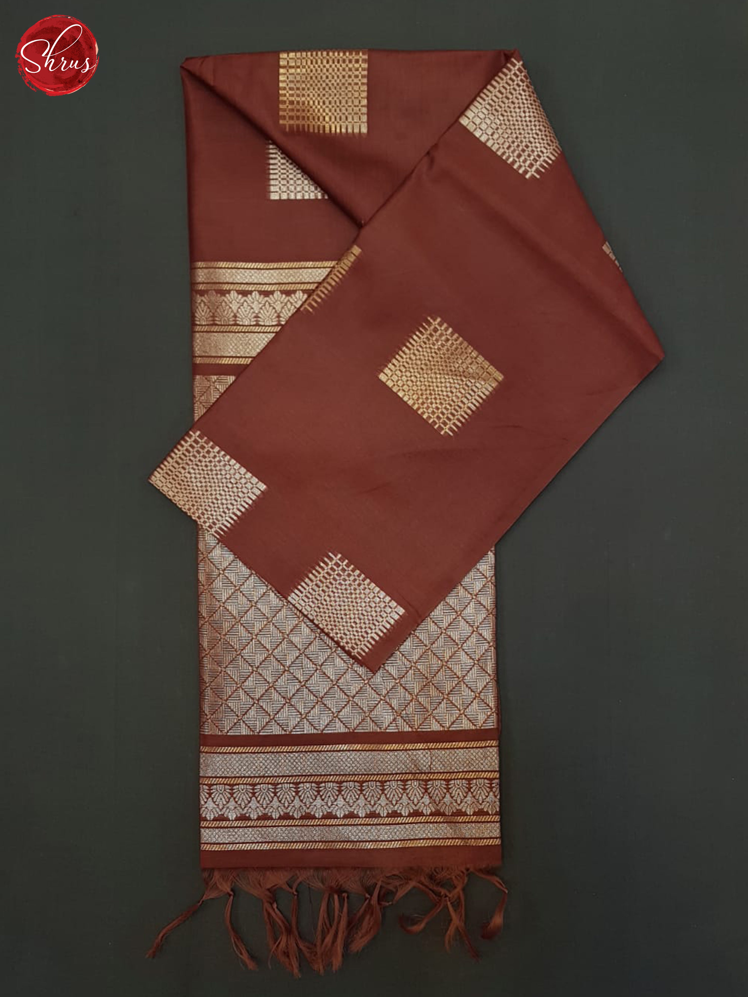 Brown(Single Tone)- Semi Tussar Saree - Shop on ShrusEternity.com
