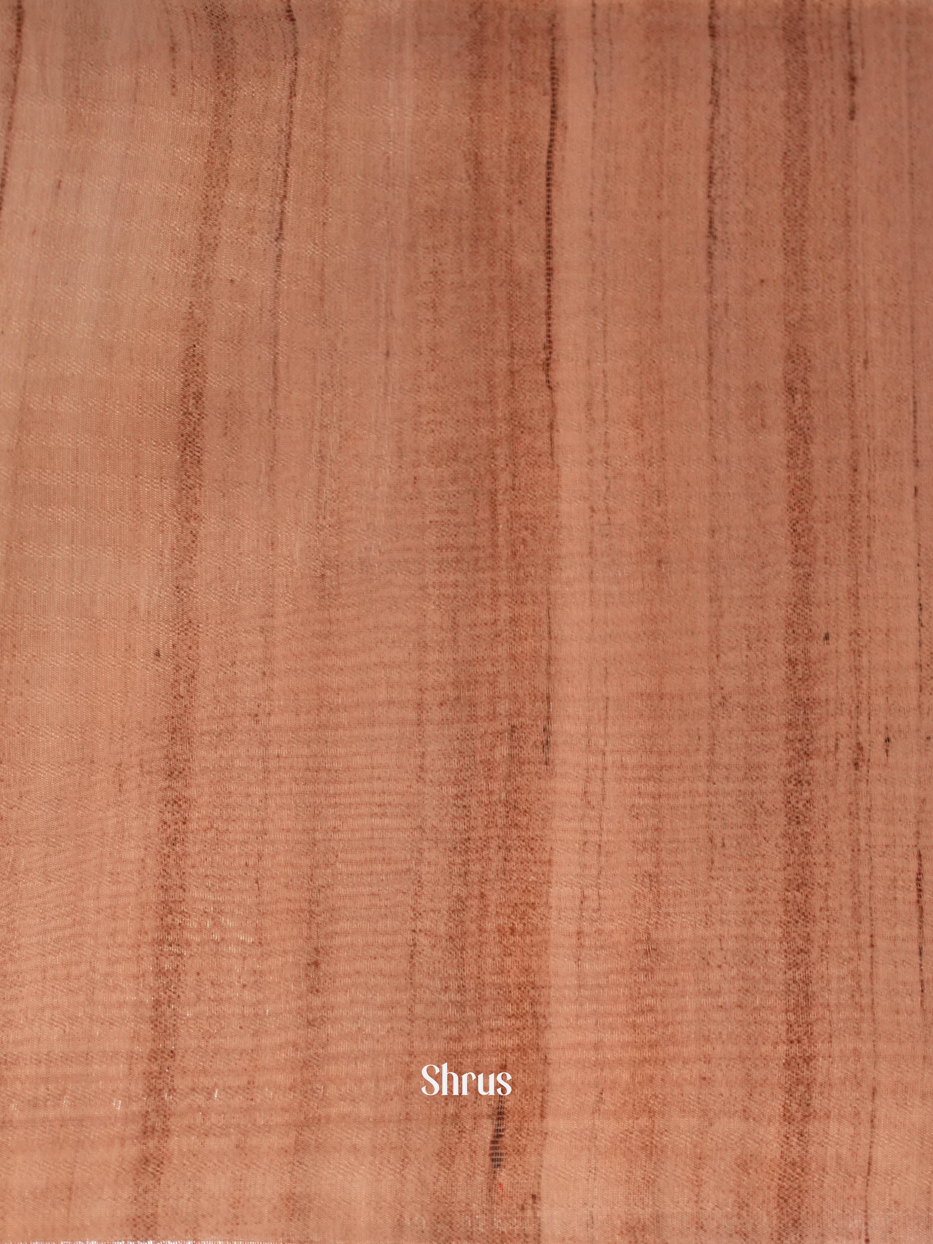 Cream & Dusty Brown- Semi Tussar Saree - Shop on ShrusEternity.com