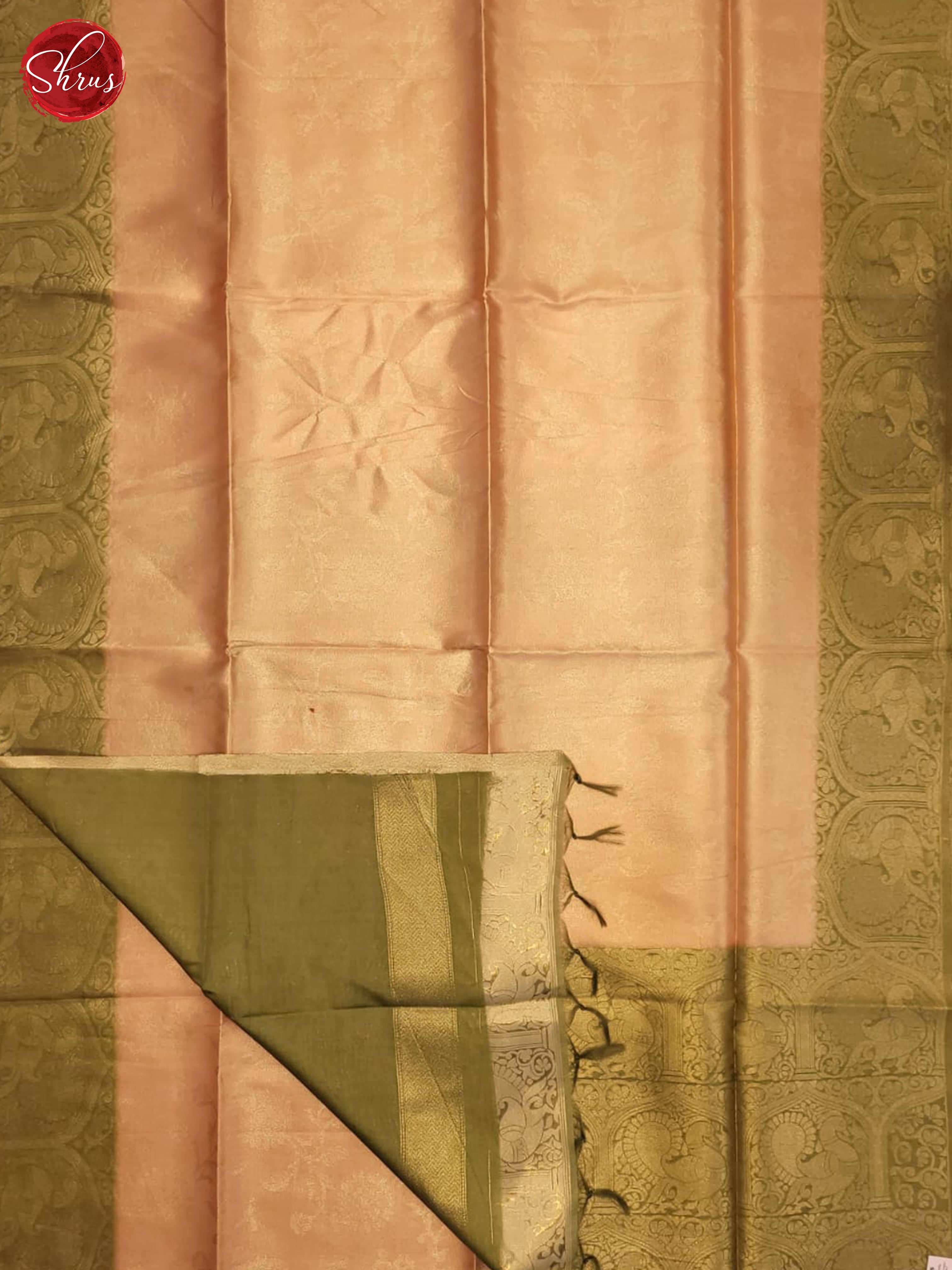 Peach & Green - Semi Tussar Saree - Shop on ShrusEternity.com