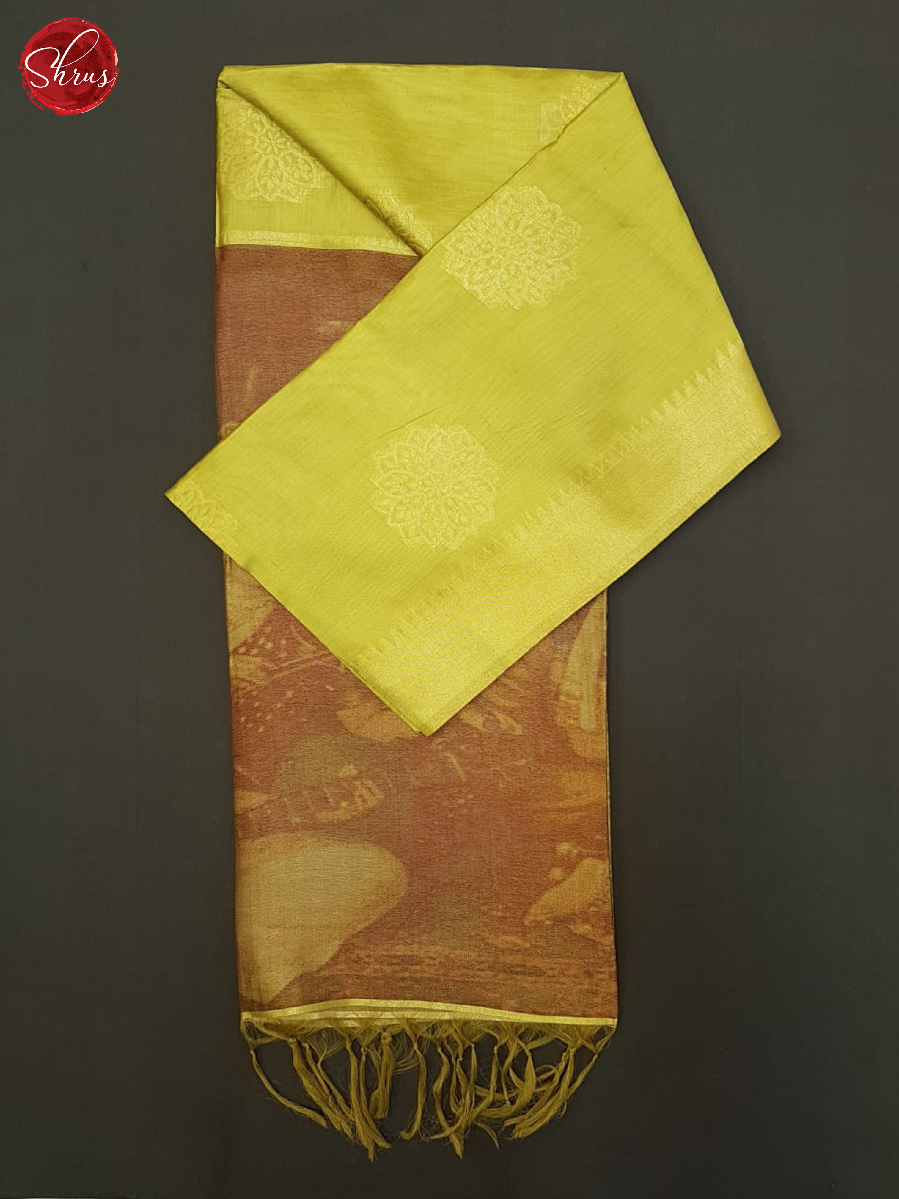 Green & Brown - Semi Tussar Saree - Shop on ShrusEternity.com
