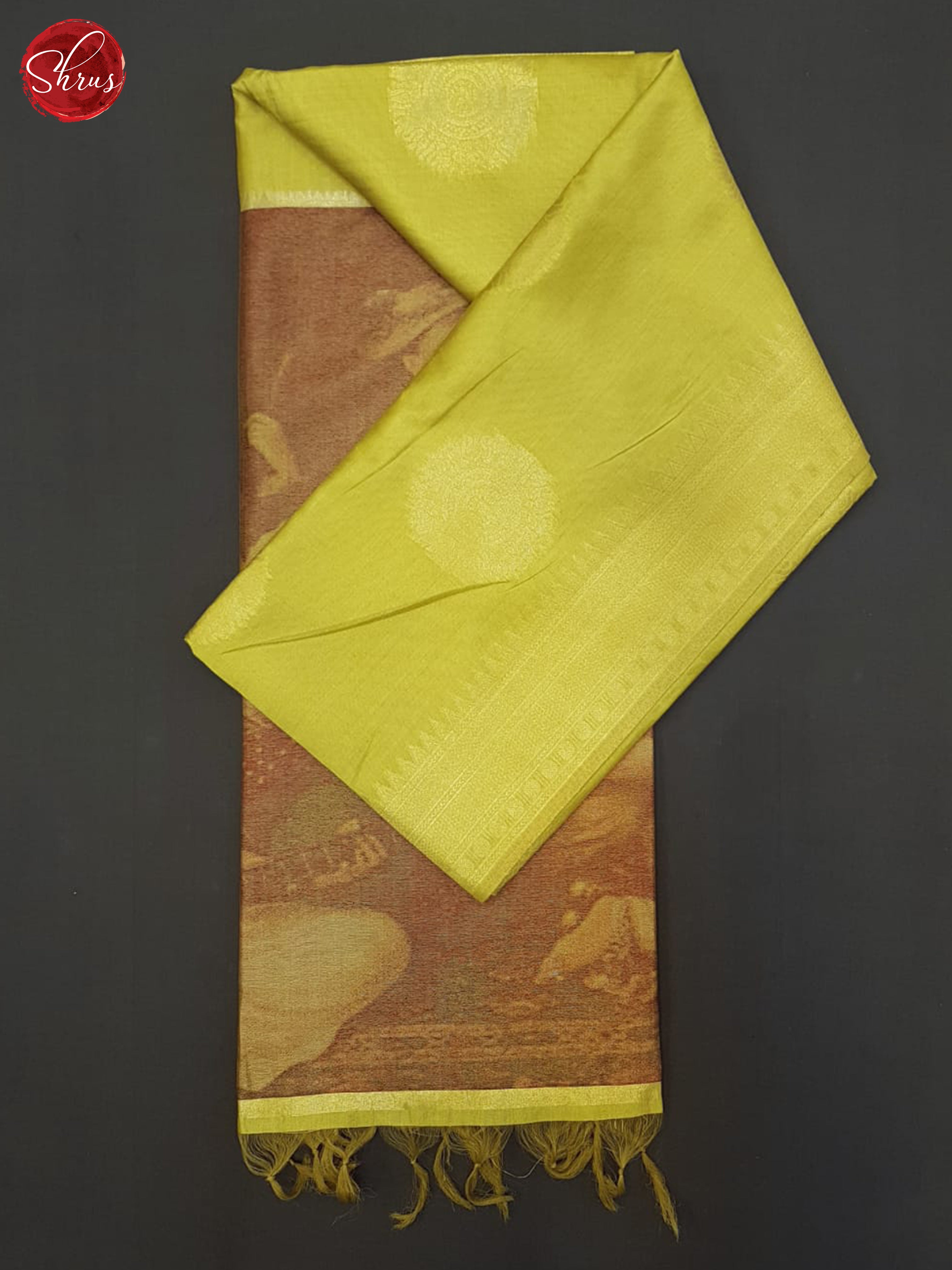 Green & Brown - Semi Tussar Saree - Shop on ShrusEternity.com
