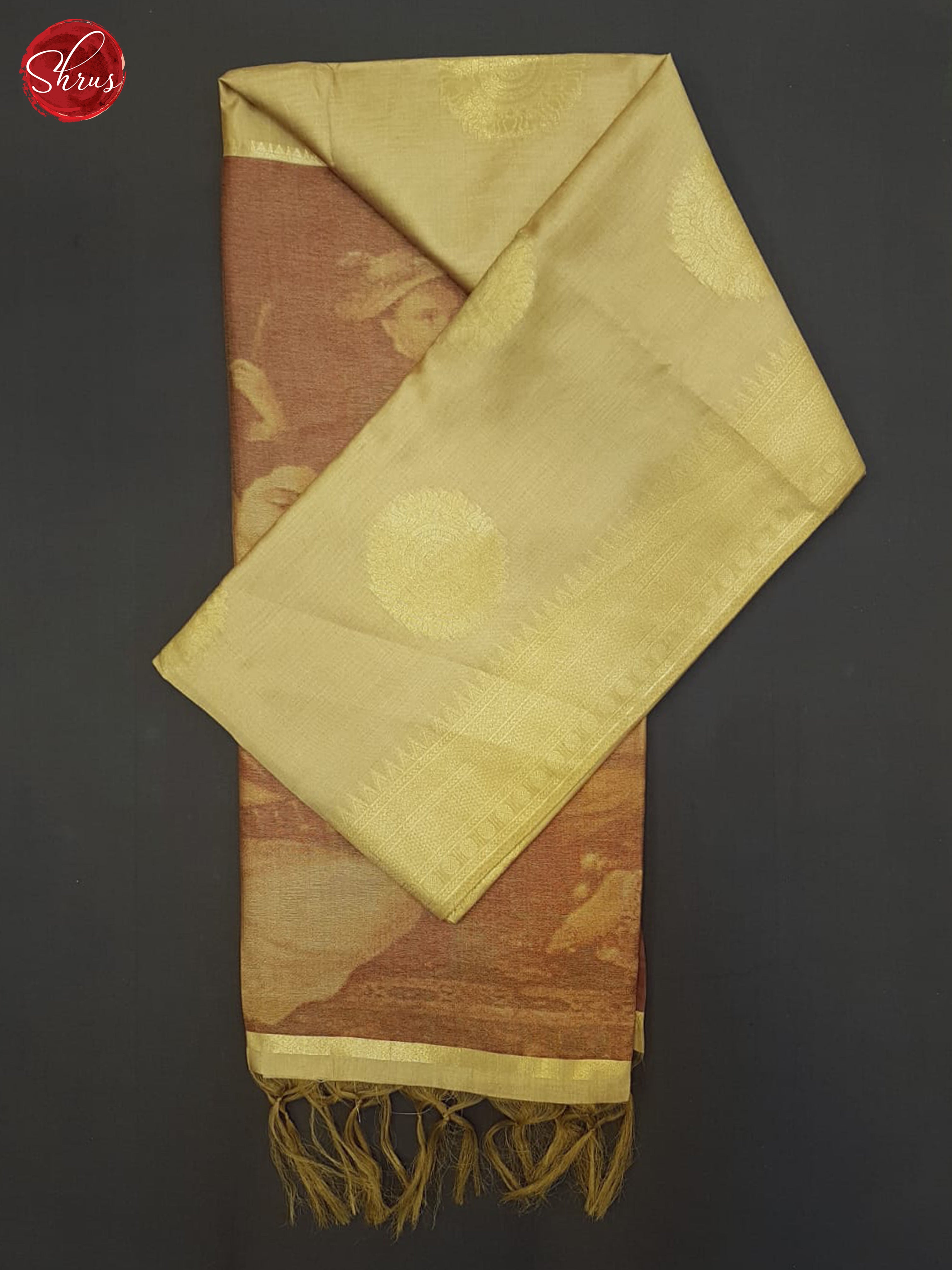Beige & Brown - Semi Tussar Saree - Shop on ShrusEternity.com