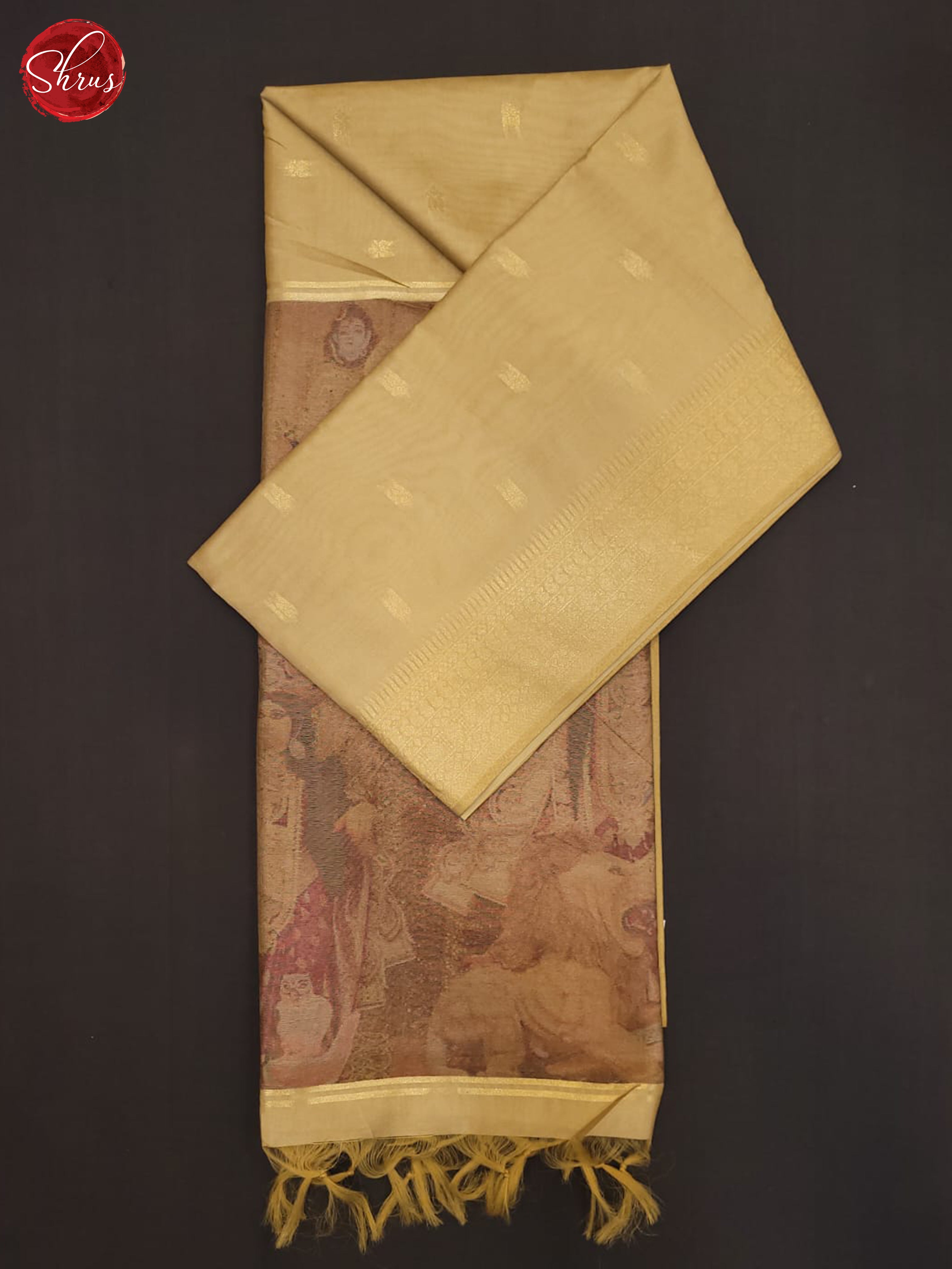 Beige & Brown - Semi Tussar Saree - Shop on ShrusEternity.com