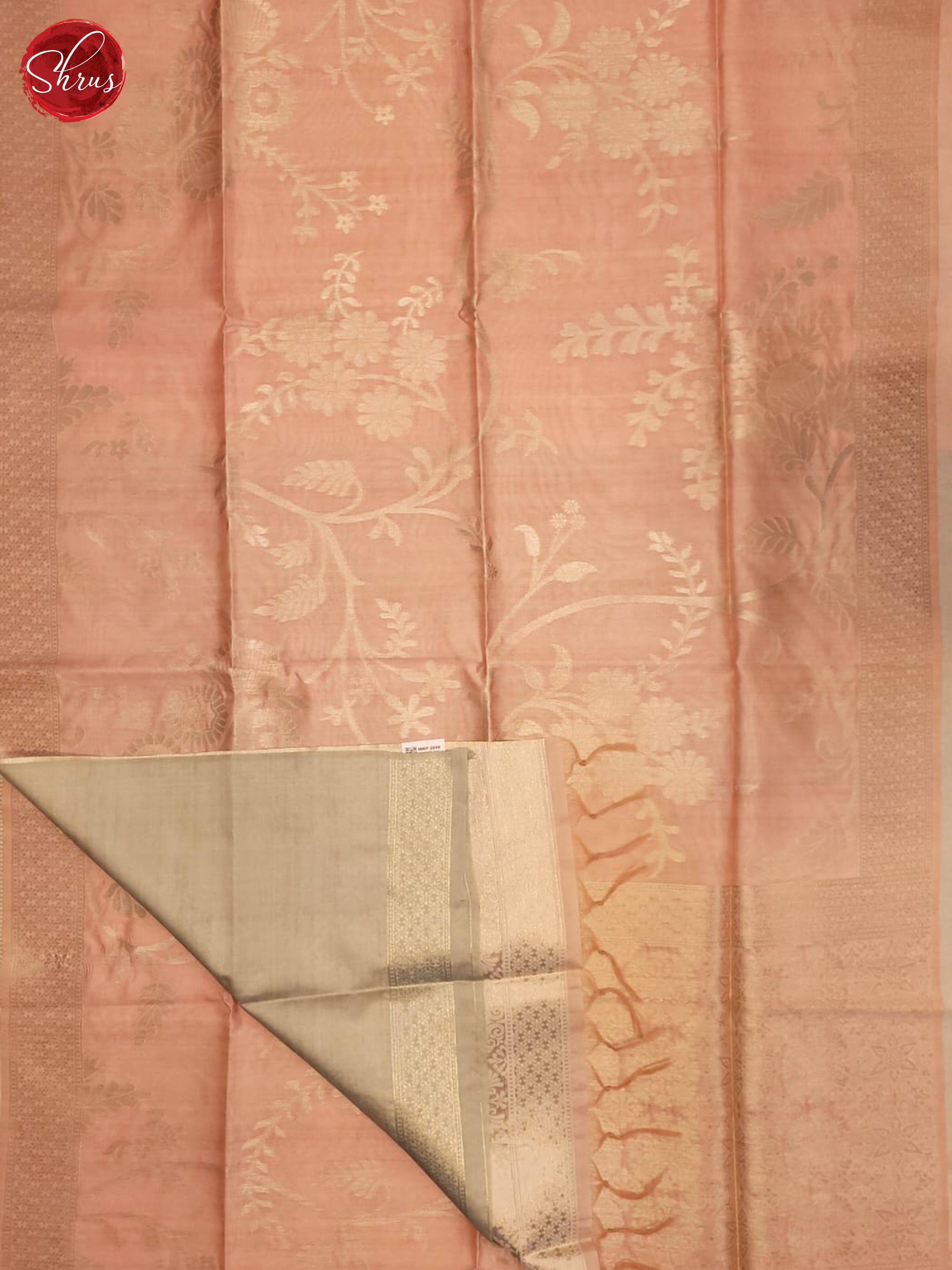 Peach & Grey - Semi Tussar Saree - Shop on ShrusEternity.com