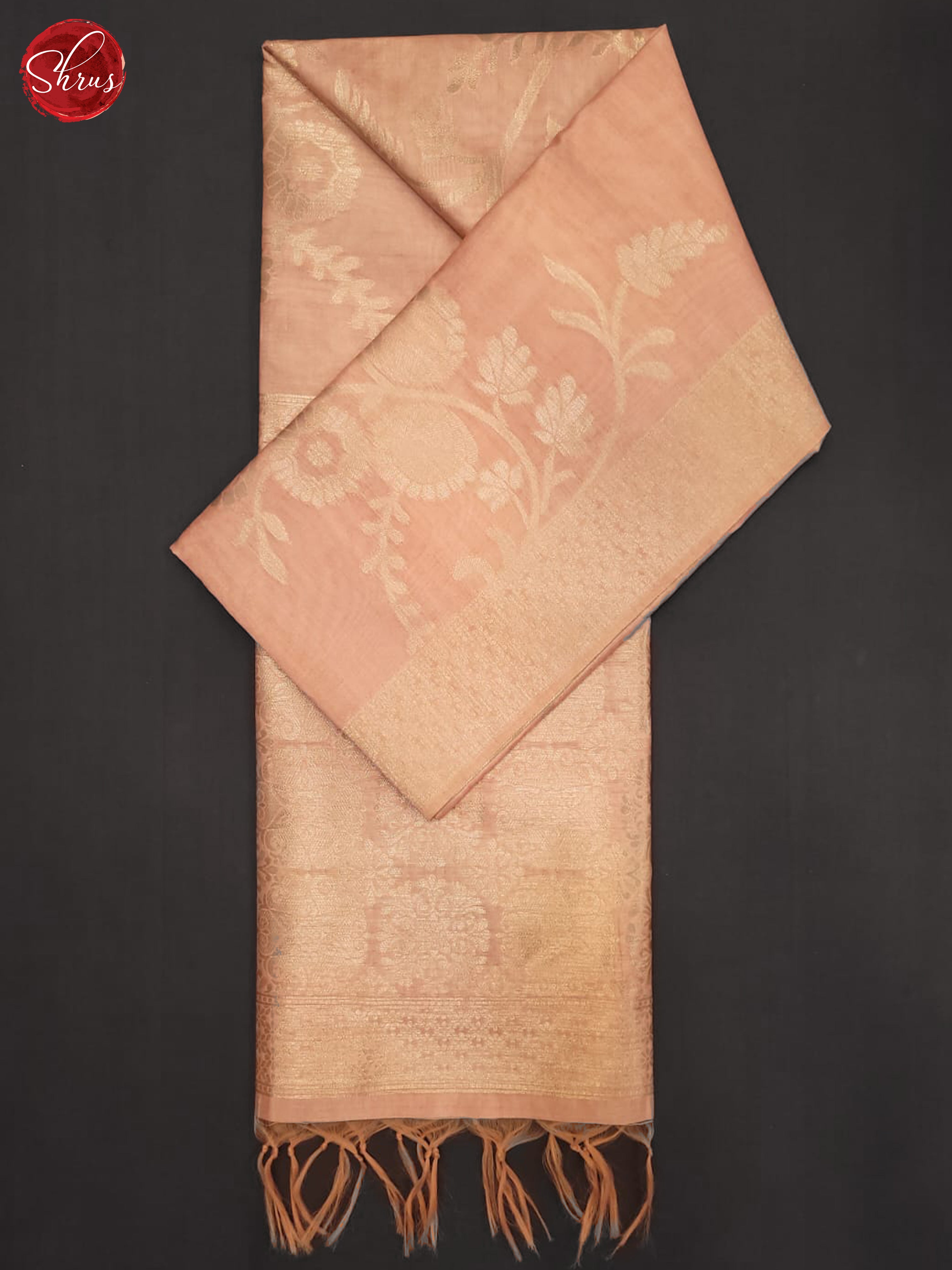 Peach & Grey - Semi Tussar Saree - Shop on ShrusEternity.com