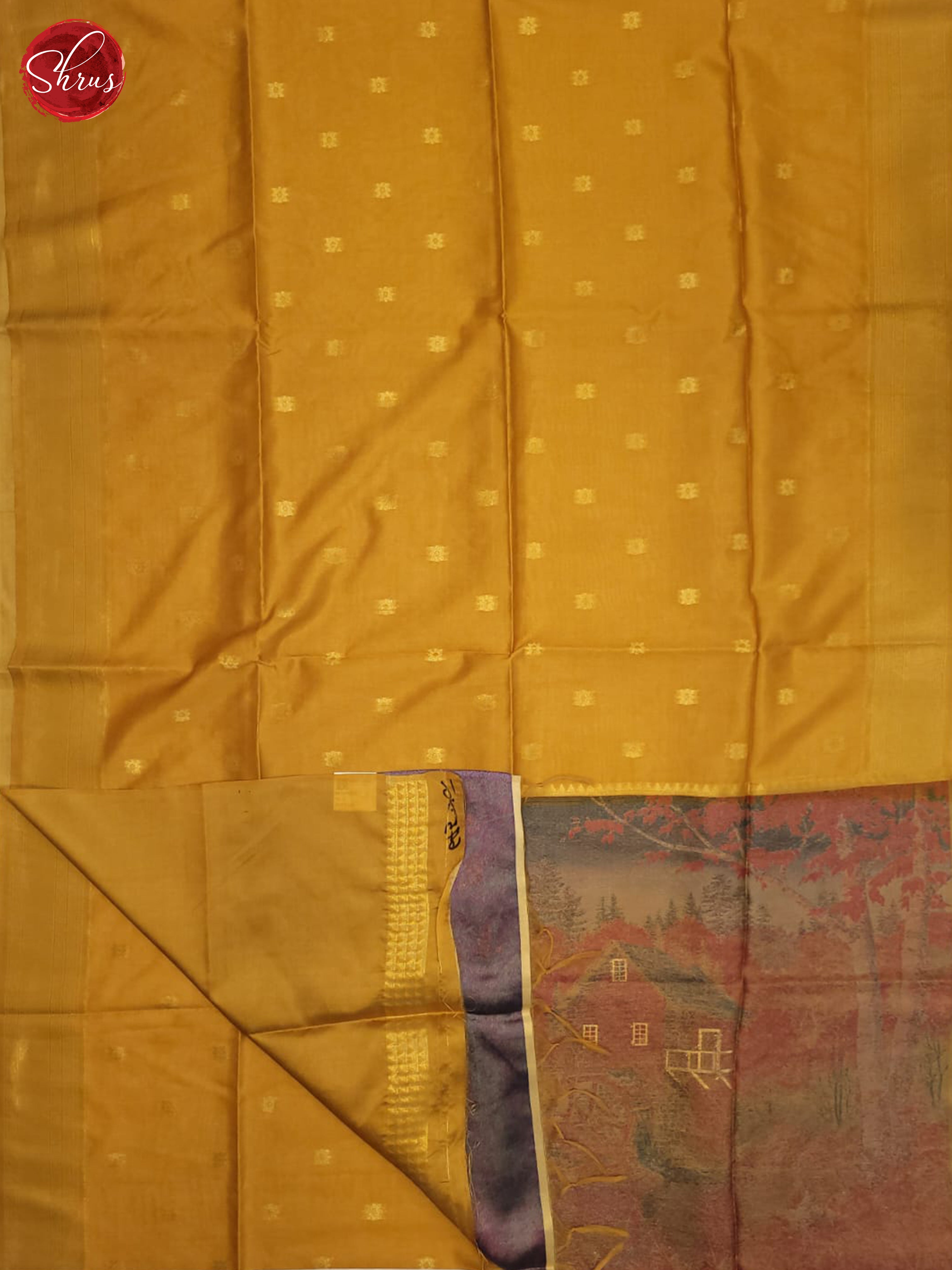 Mustard & Brown - Semi Tussar Saree - Shop on ShrusEternity.com