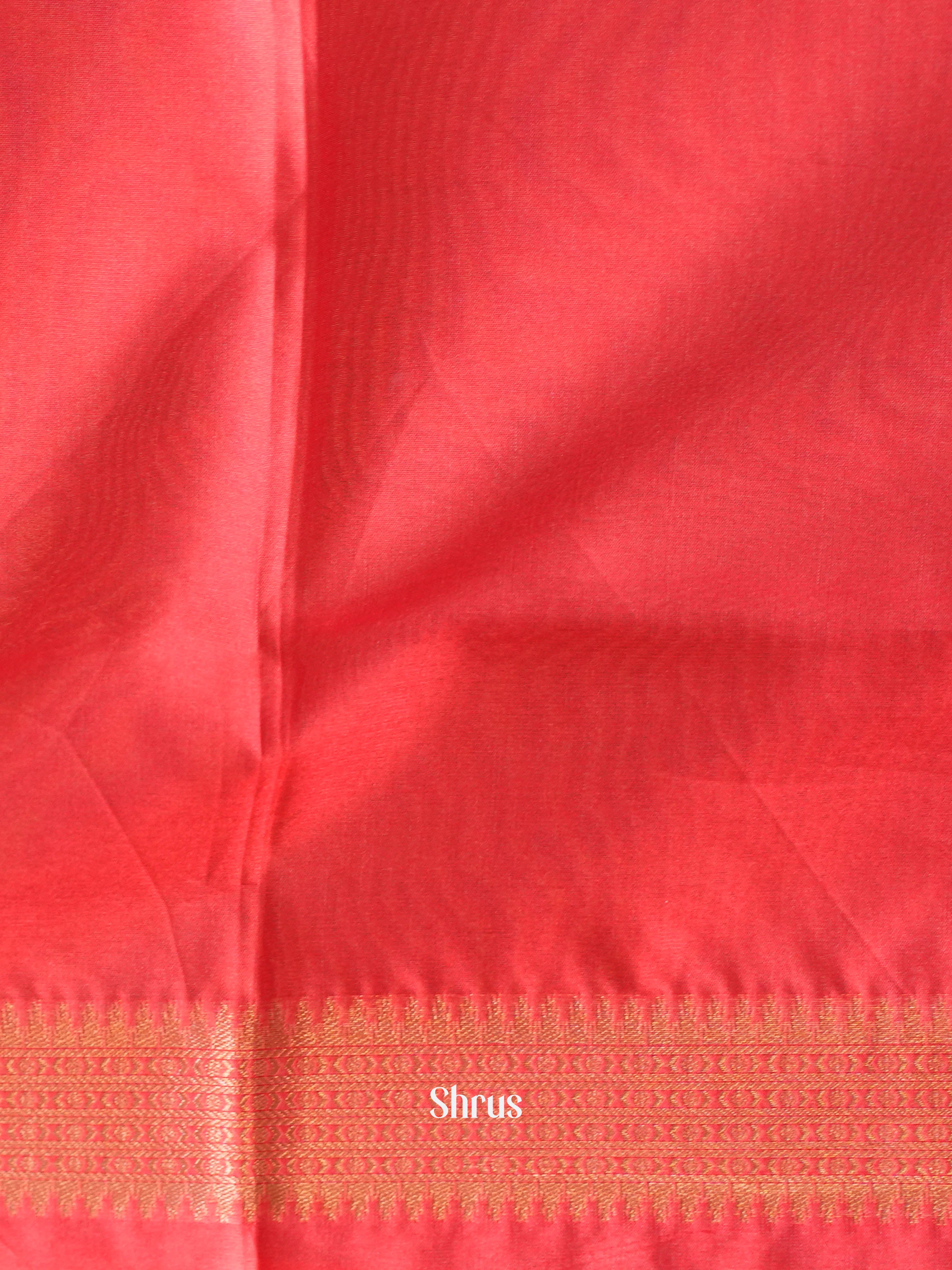 Grey & Red- Semi Tussar Saree - Shop on ShrusEternity.com