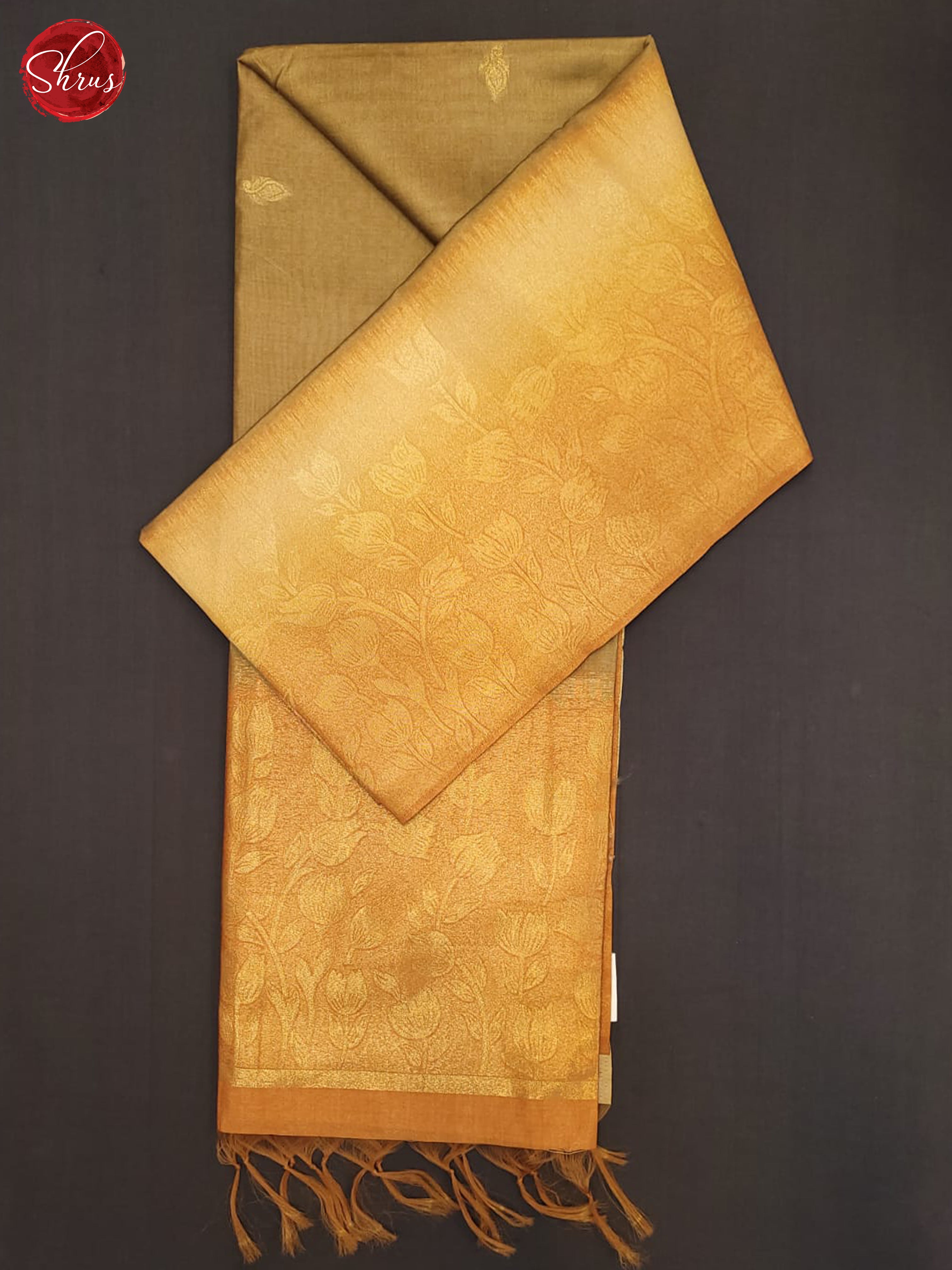 Elachi Green & Mustard - Semi Tussar Saree - Shop on ShrusEternity.com