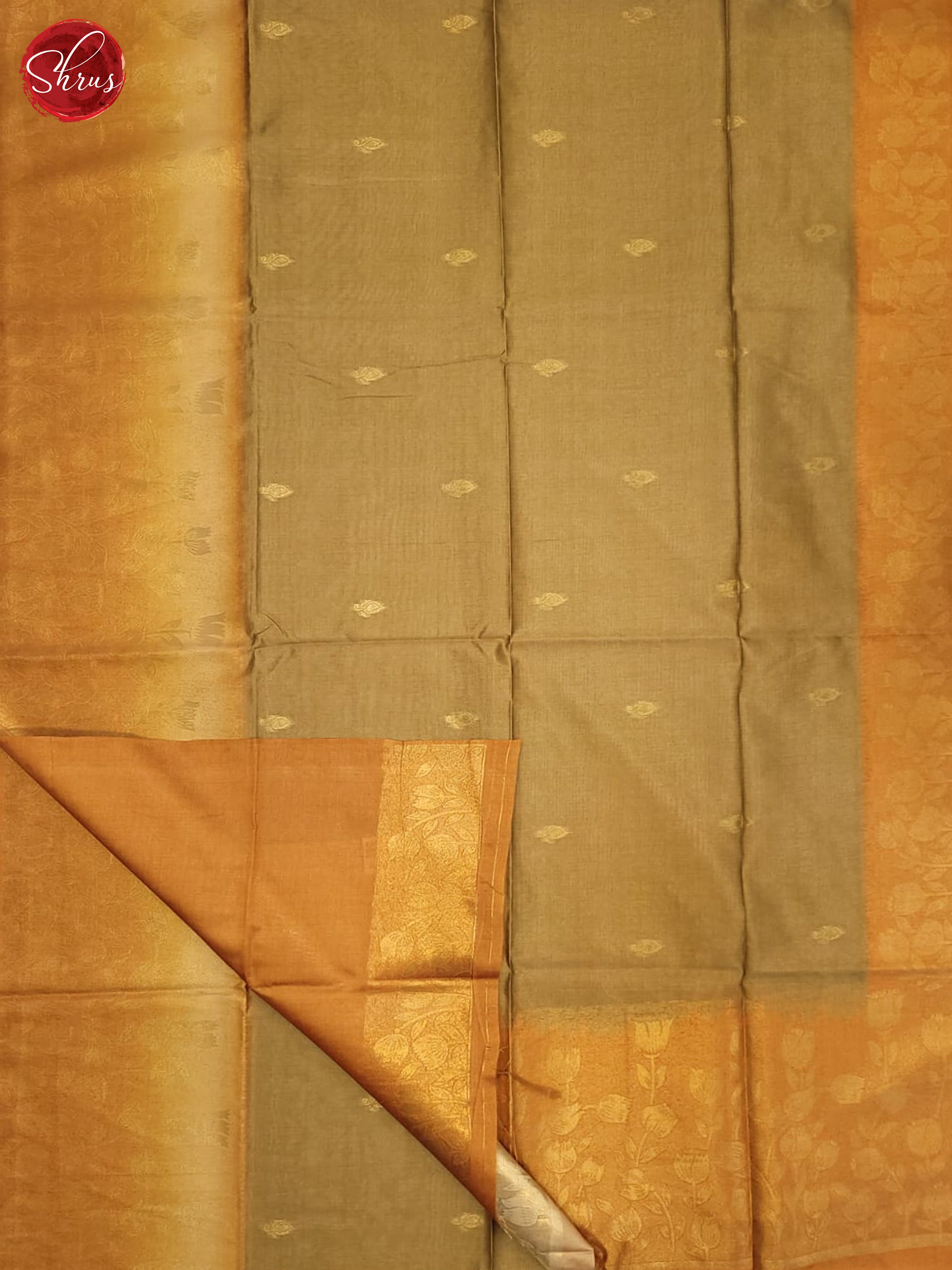 Elachi Green & Mustard - Semi Tussar Saree - Shop on ShrusEternity.com