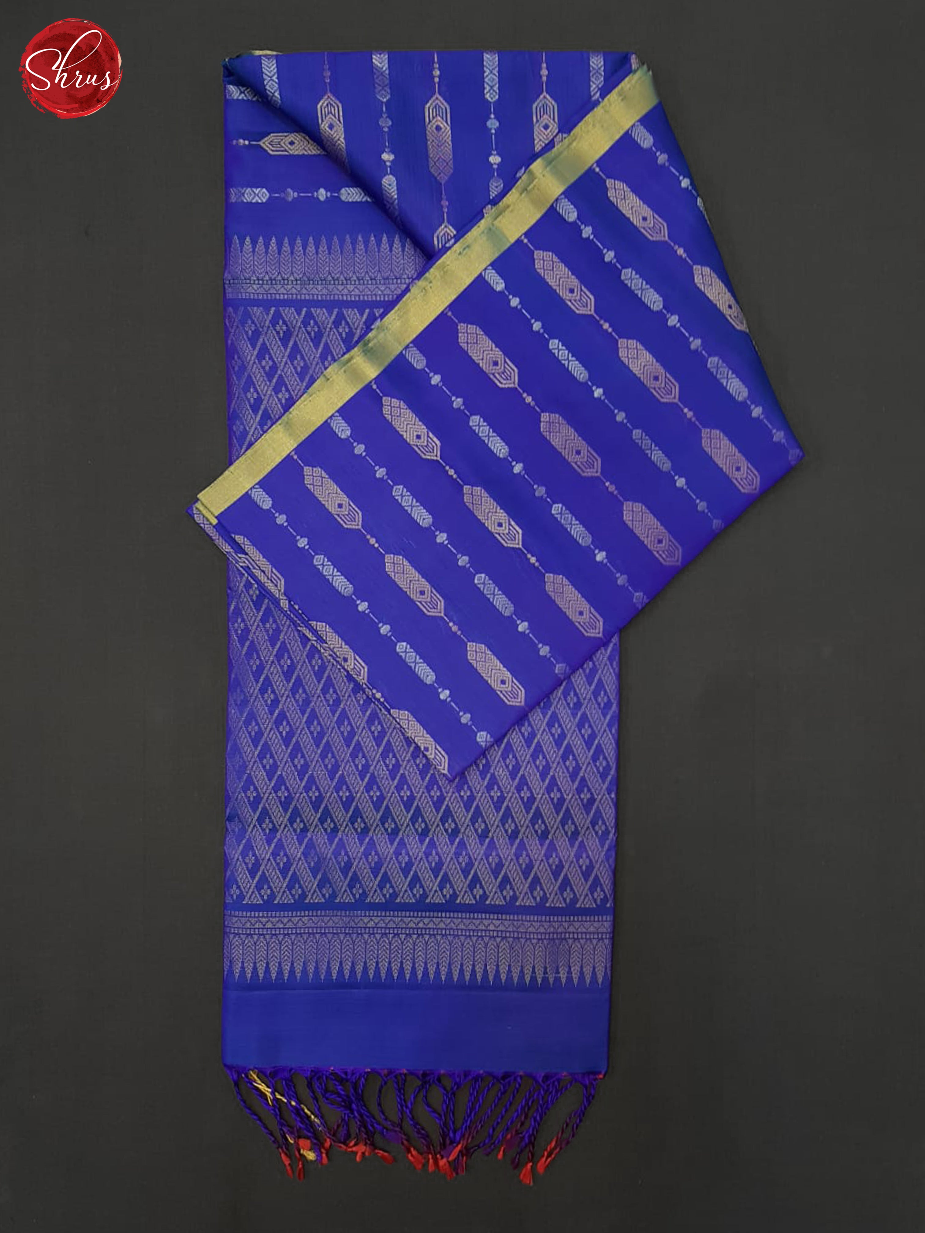 Blue & Red - Soft Silk Halfpure Saree - Shop on ShrusEternity.com