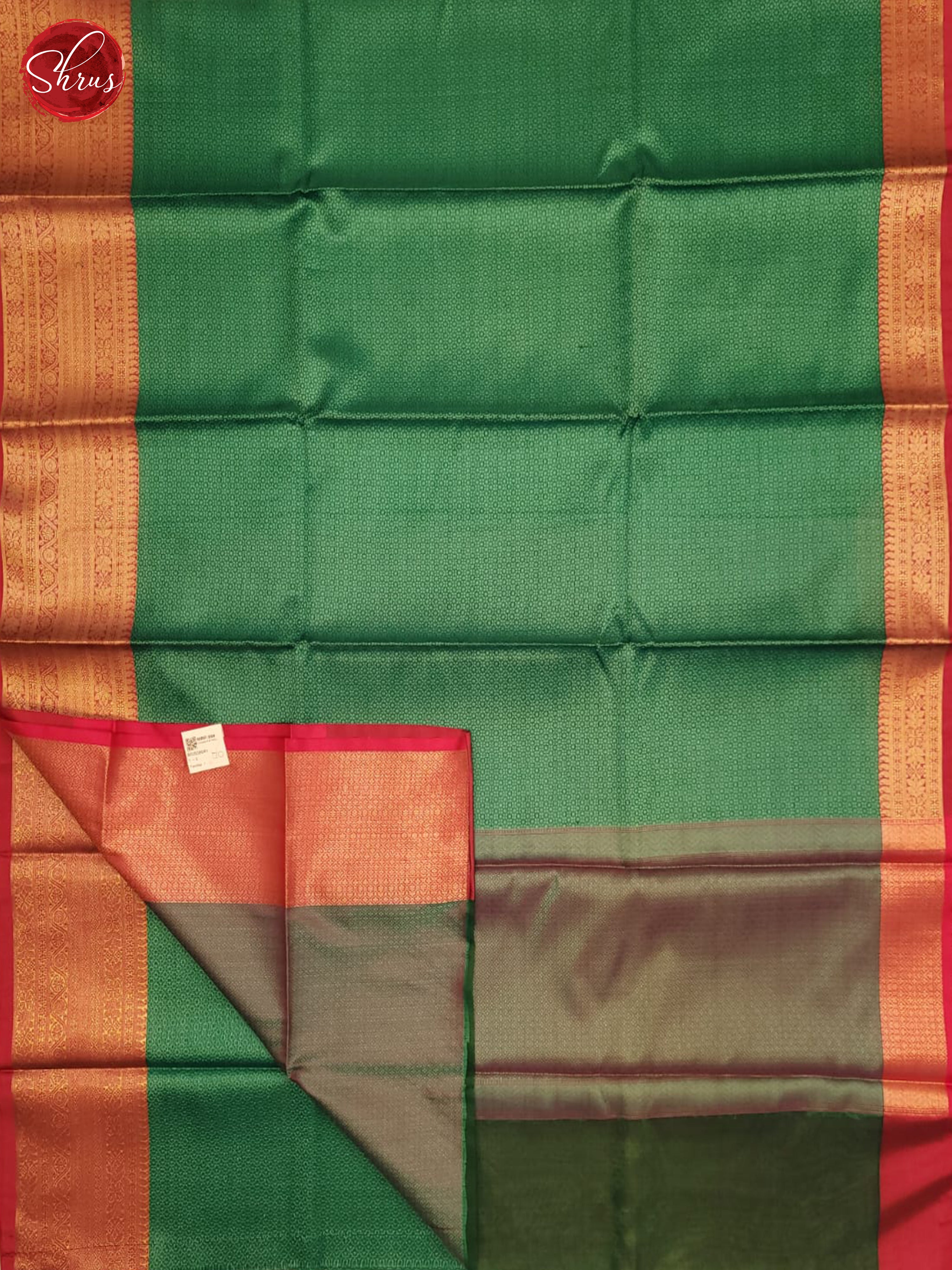 Green and pink-Tanchoi Semi silk Saree - Shop on ShrusEternity.com