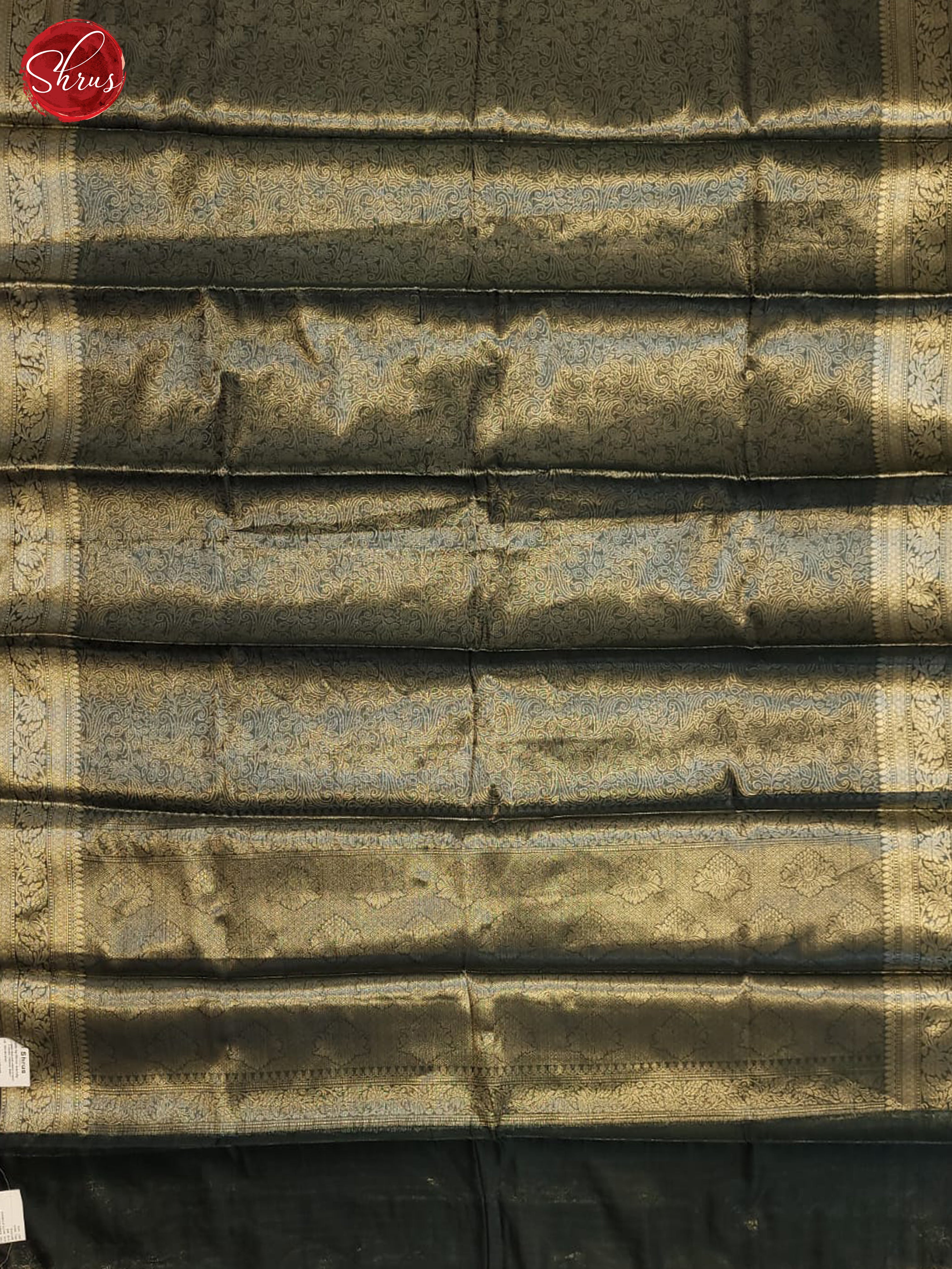 Bottle Green(Single Tone) - Semi Tissue Saree - Shop on ShrusEternity.com