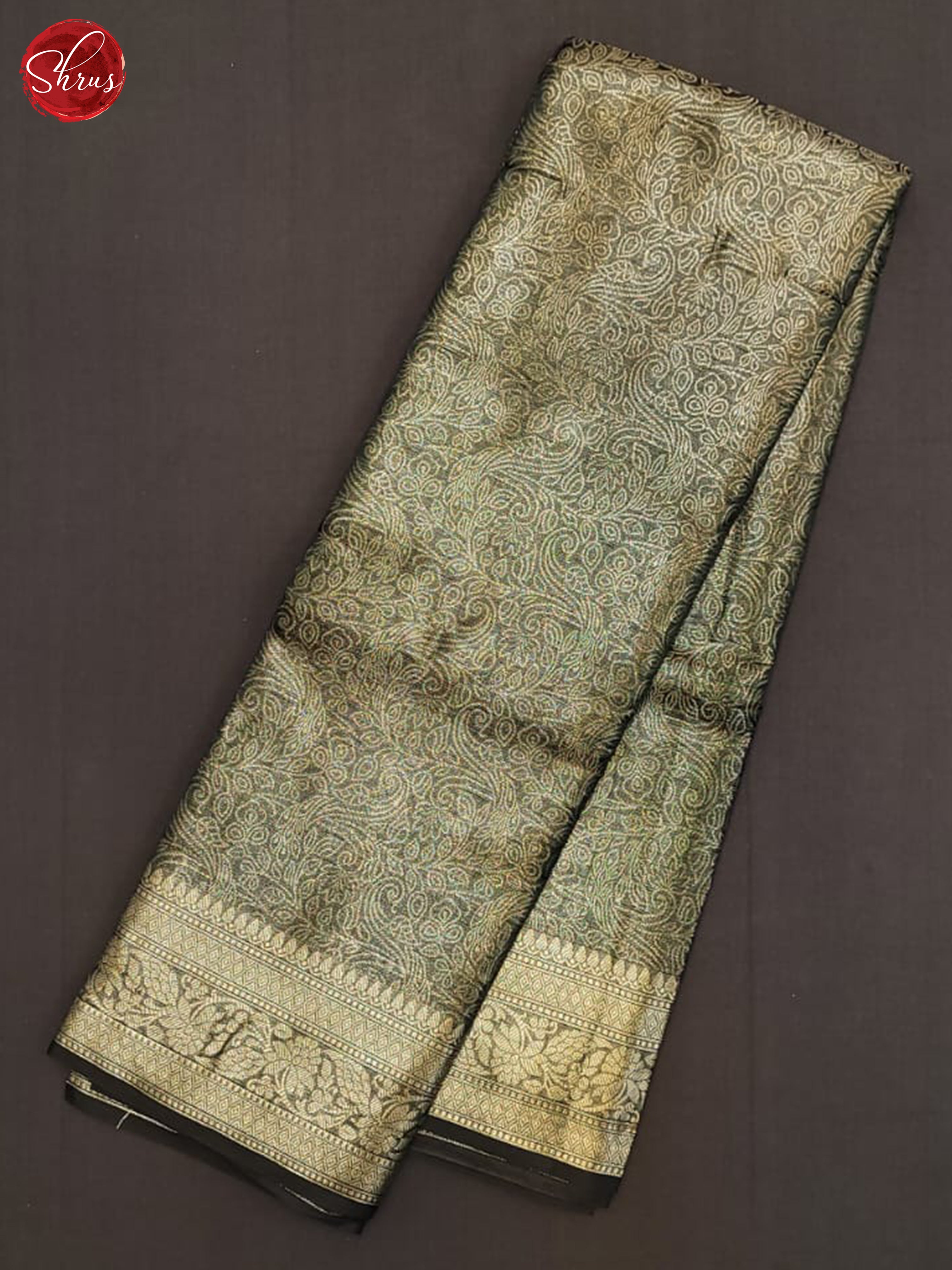 Bottle Green(Single Tone) - Semi Tissue Saree - Shop on ShrusEternity.com