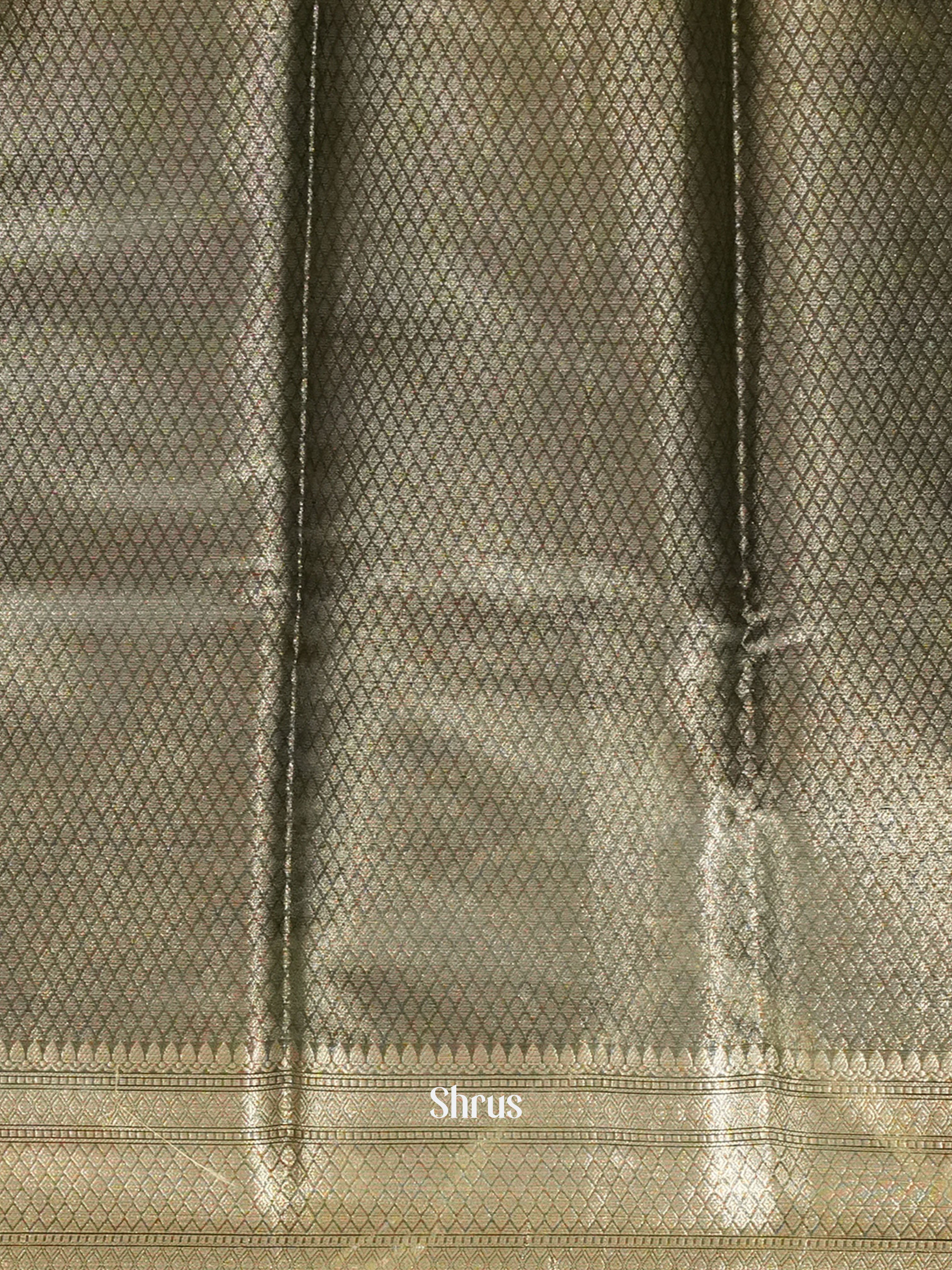 Bottle Green(Single Tone) - Semi Tissue Saree - Shop on ShrusEternity.com