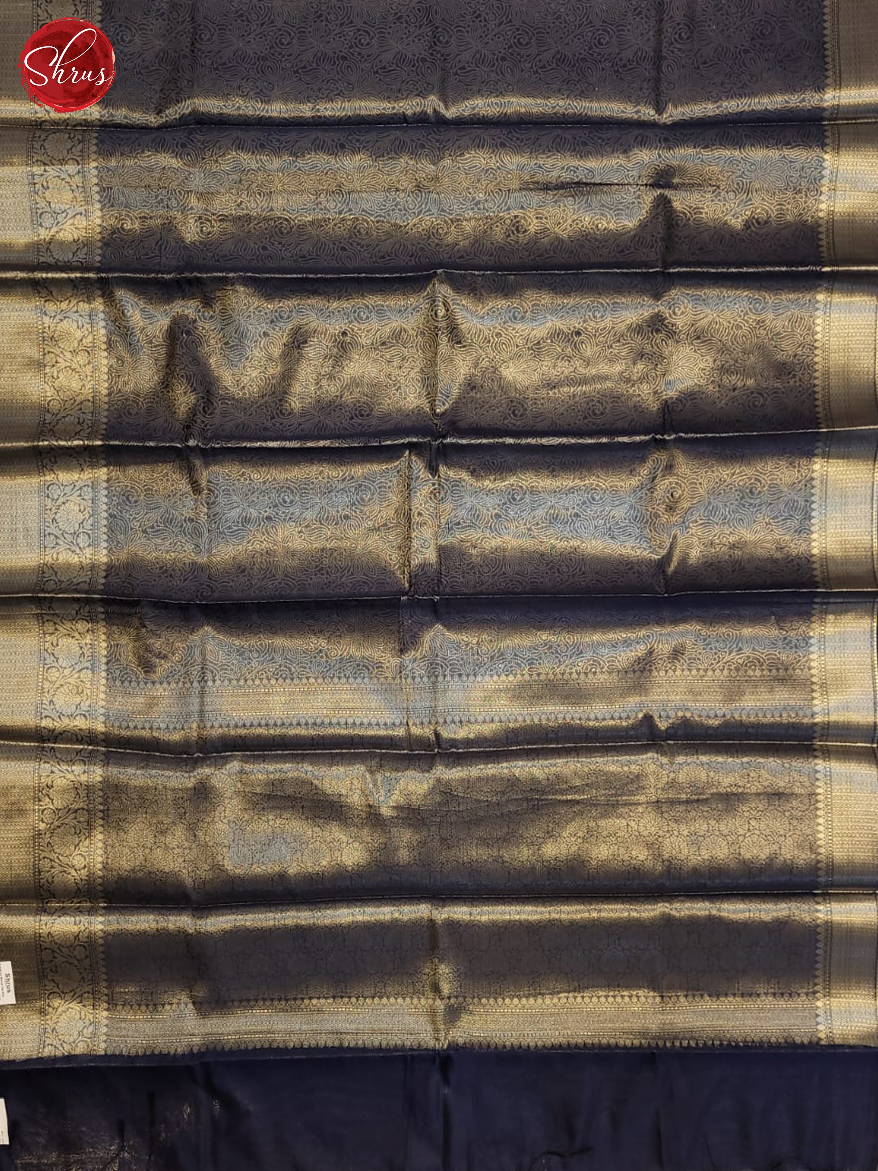 Navy Blue(Single Tone) - Semi Tissue Saree - Shop on ShrusEternity.com