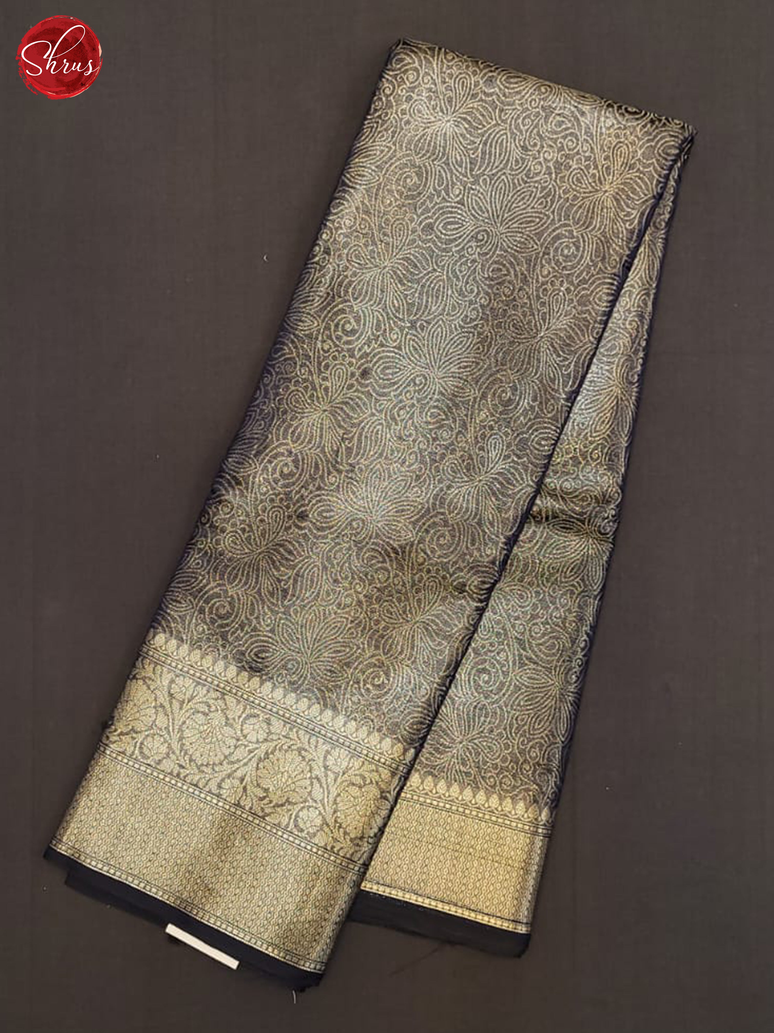 Navy Blue(Single Tone) - Semi Tissue Saree - Shop on ShrusEternity.com