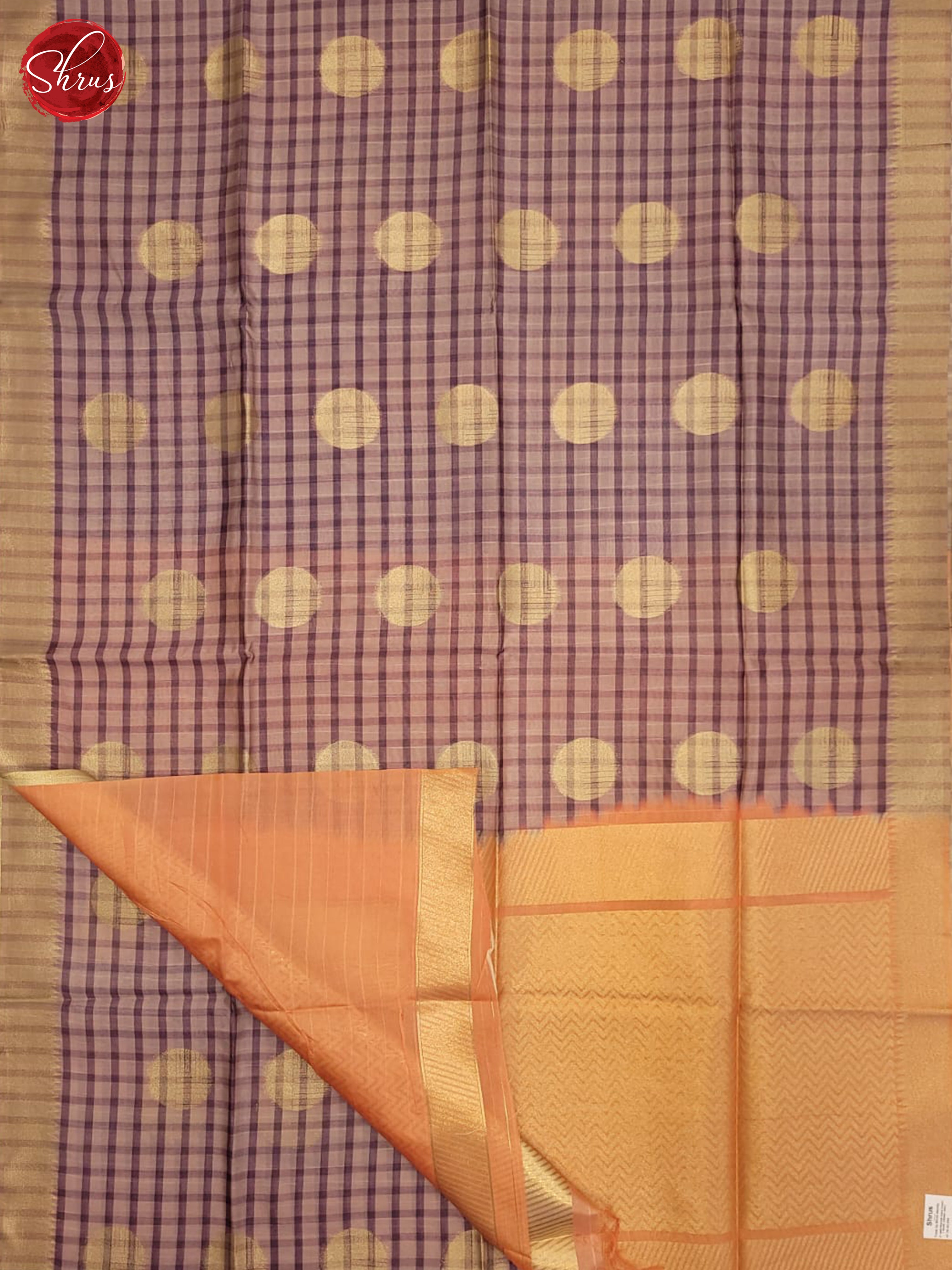 Lavender & Peach - Semi Tussar Saree - Shop on ShrusEternity.com