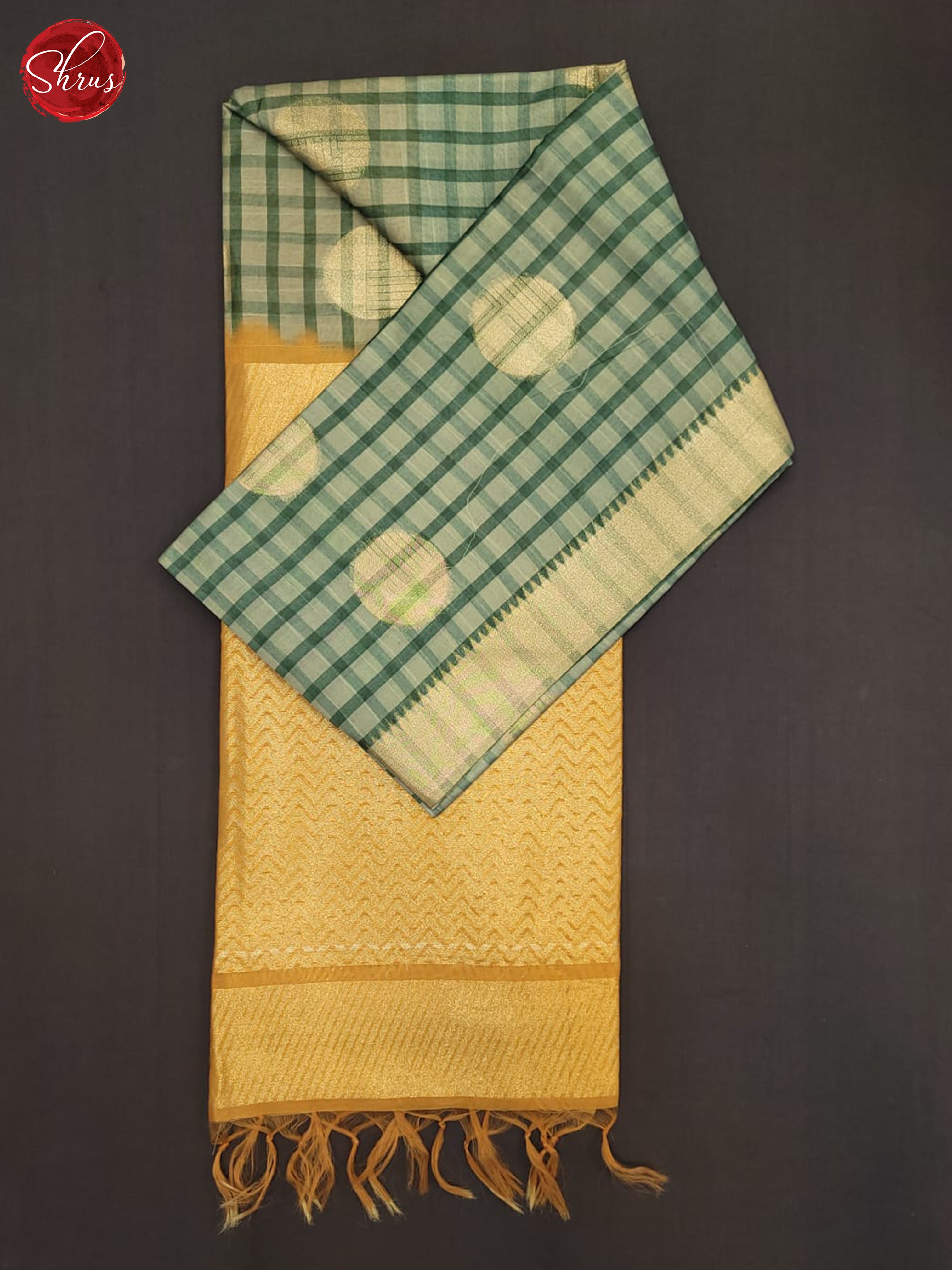 Green & Mustard - Semi Tussar Saree - Shop on ShrusEternity.com