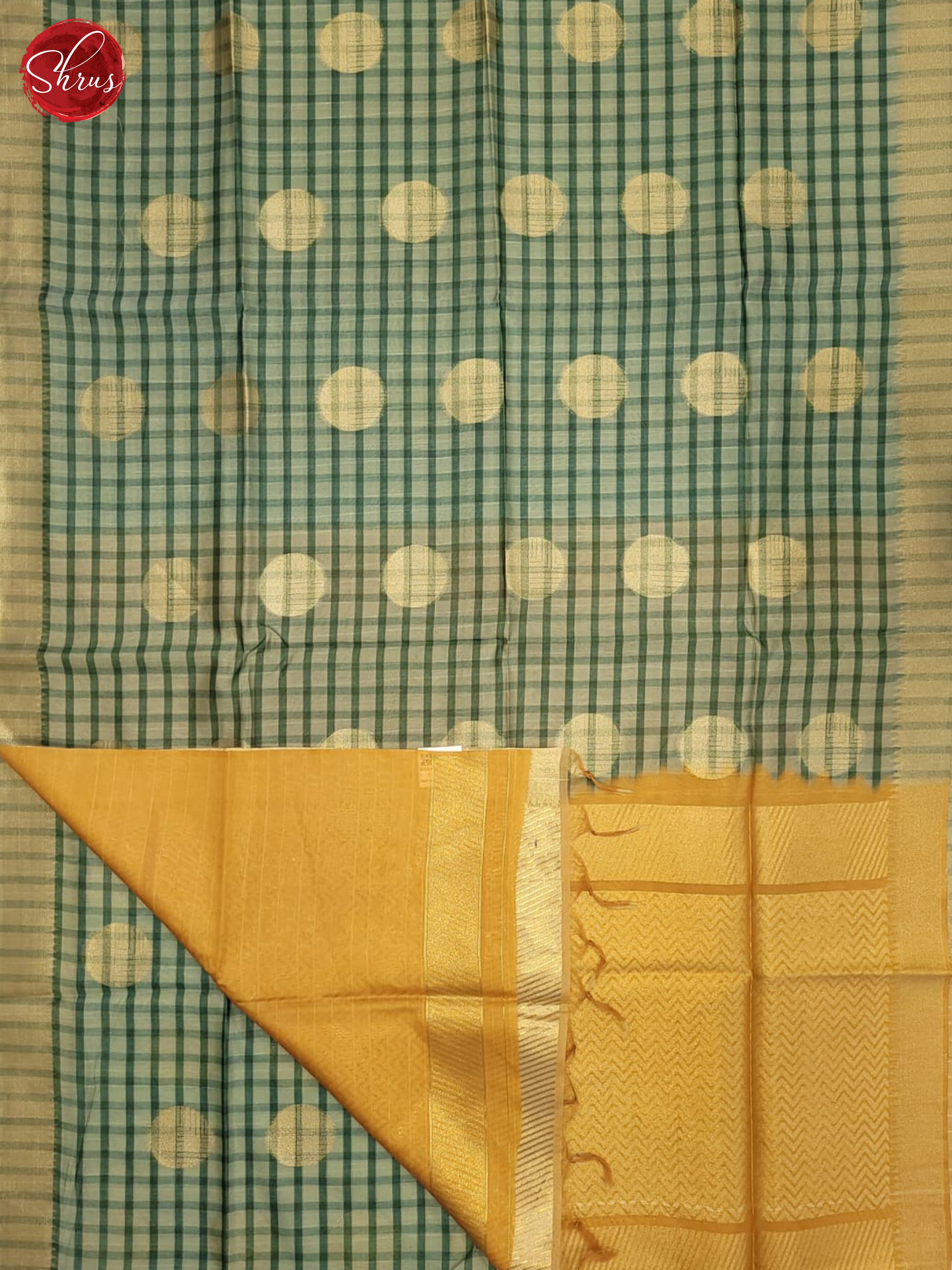 Green & Mustard - Semi Tussar Saree - Shop on ShrusEternity.com