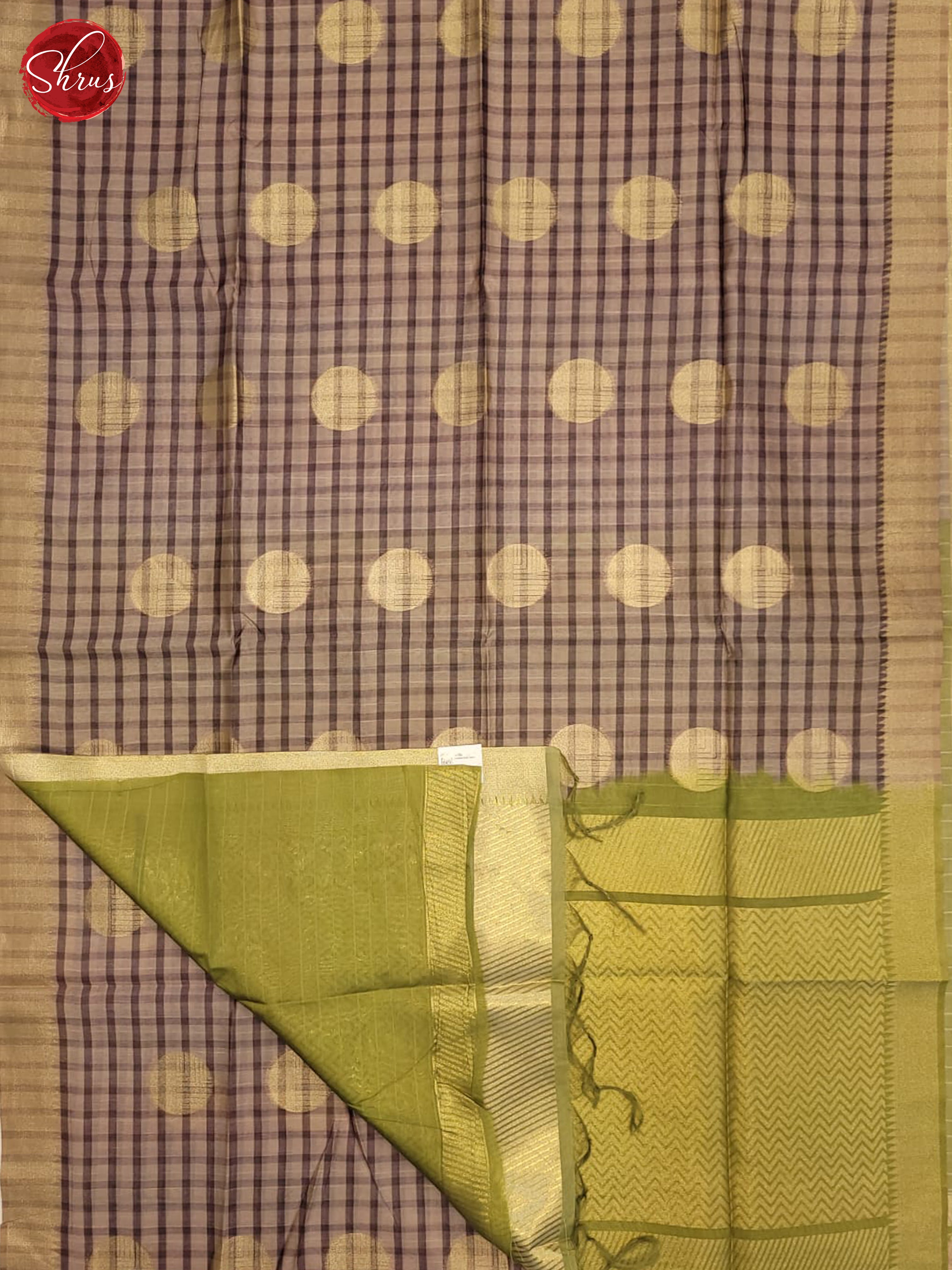 Brown & Green - Semi Tussar Saree - Shop on ShrusEternity.com