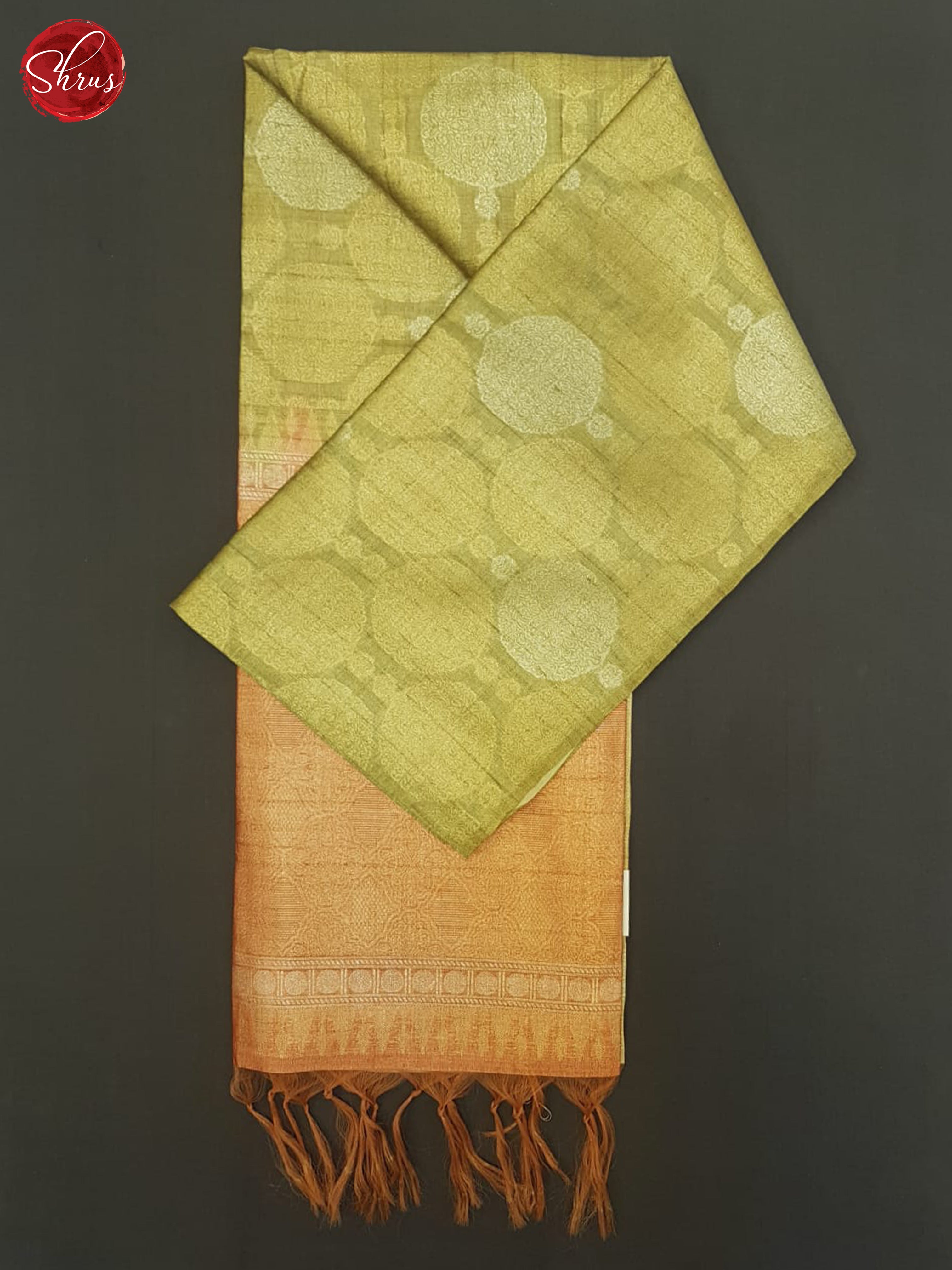 Green & Orange - Semi Tussar Saree - Shop on ShrusEternity.com