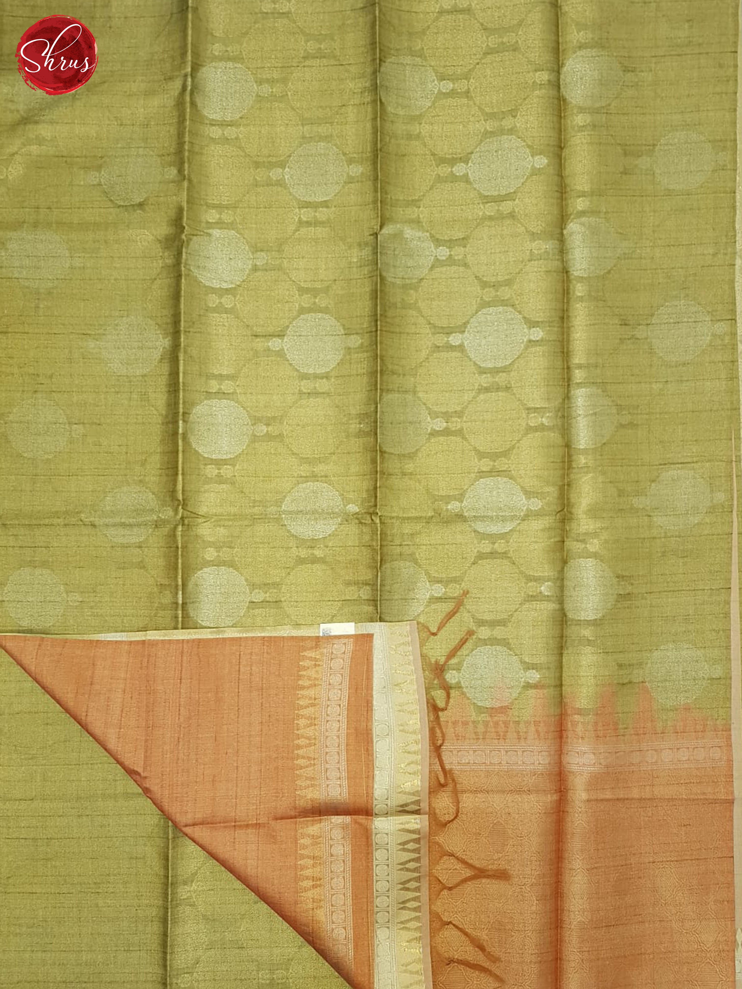 Green & Orange - Semi Tussar Saree - Shop on ShrusEternity.com