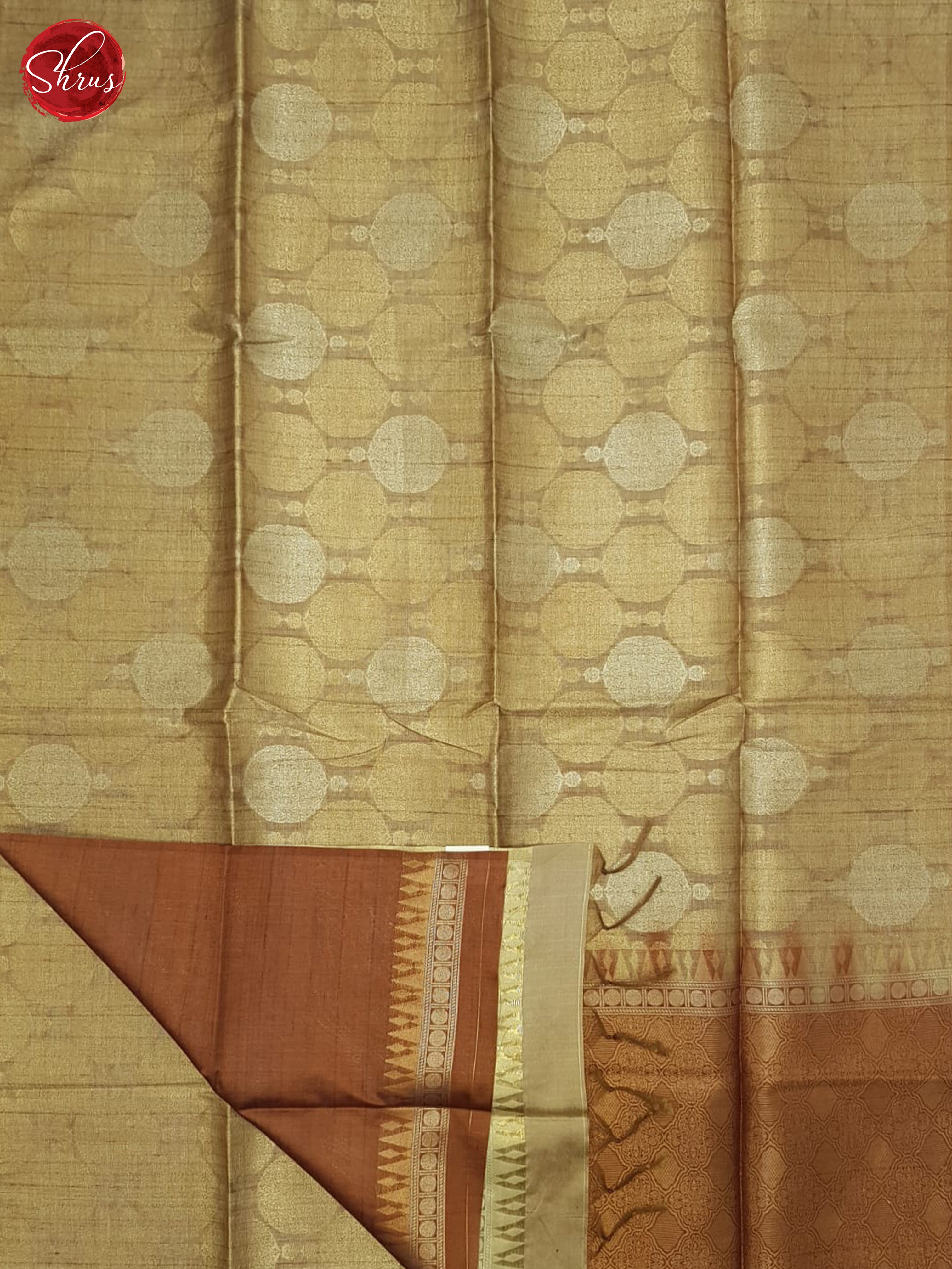 Beige & Brown - Semi Tussar Saree - Shop on ShrusEternity.com