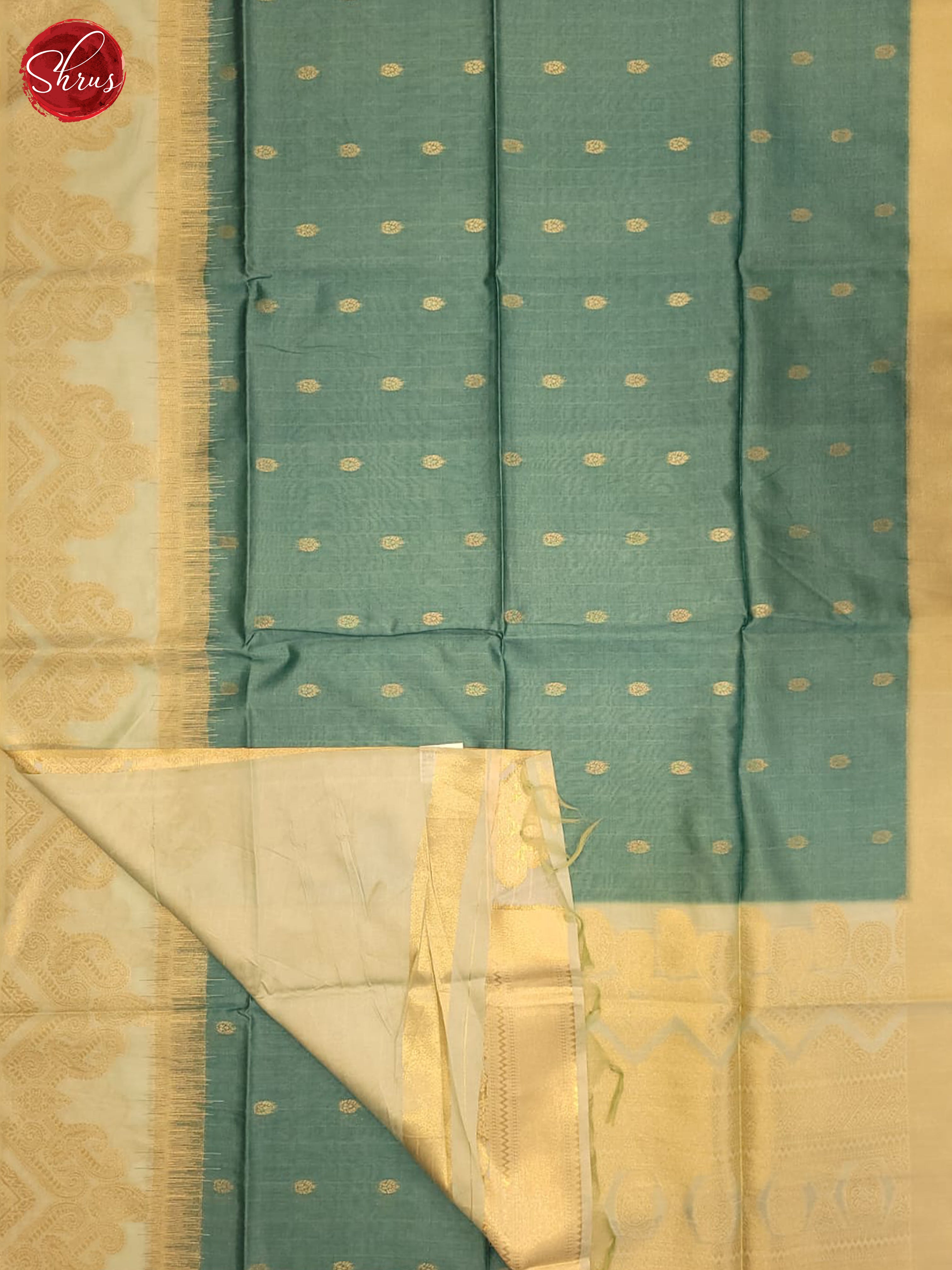 Blue & Cream- Semi Tussar Saree - Shop on ShrusEternity.com