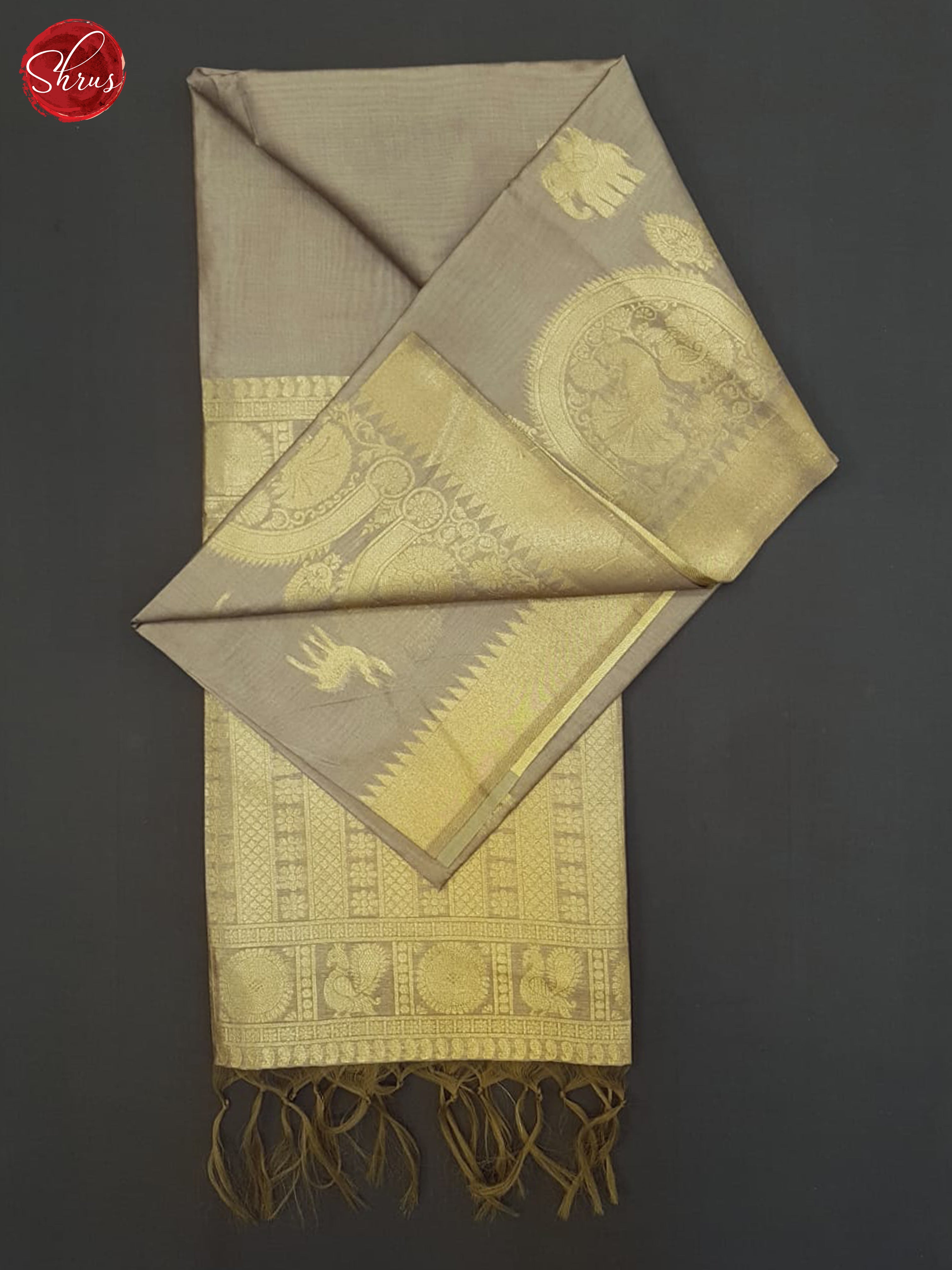 Grey(Single Tone)- Semi Tussar Saree - Shop on ShrusEternity.com