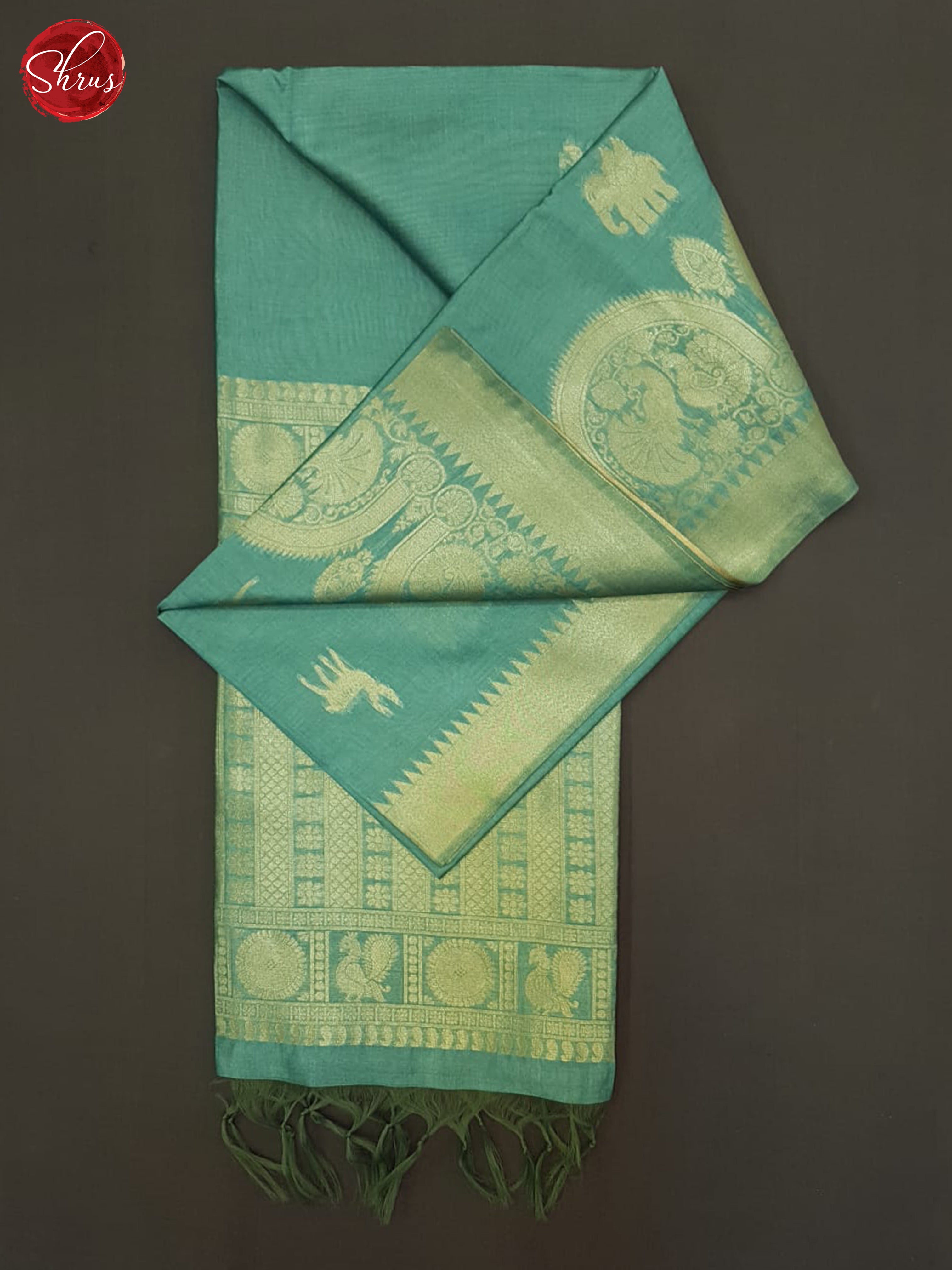 Blue(Single Tone) - Semi Tussar Saree - Shop on ShrusEternity.com