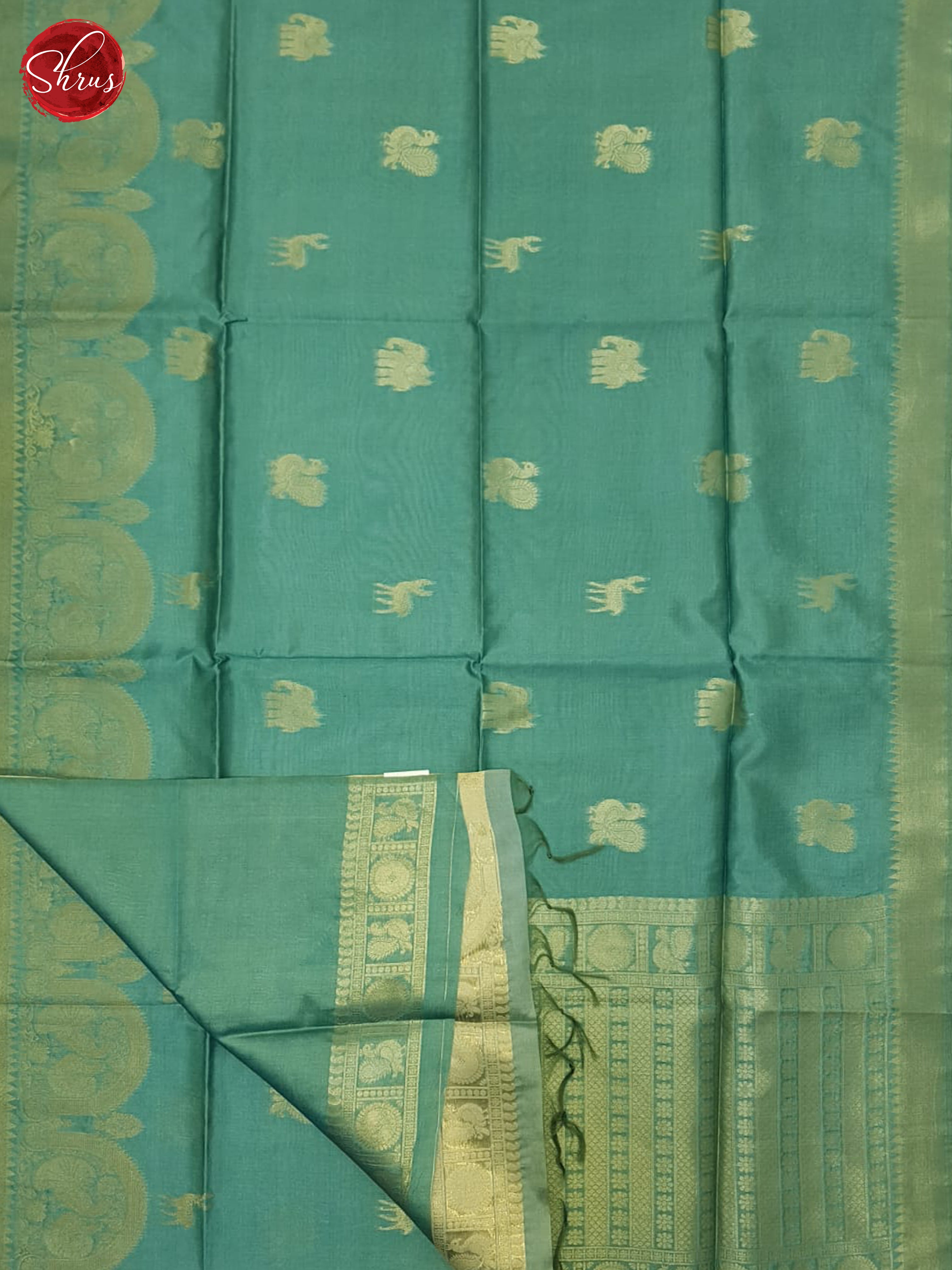 Blue(Single Tone) - Semi Tussar Saree - Shop on ShrusEternity.com