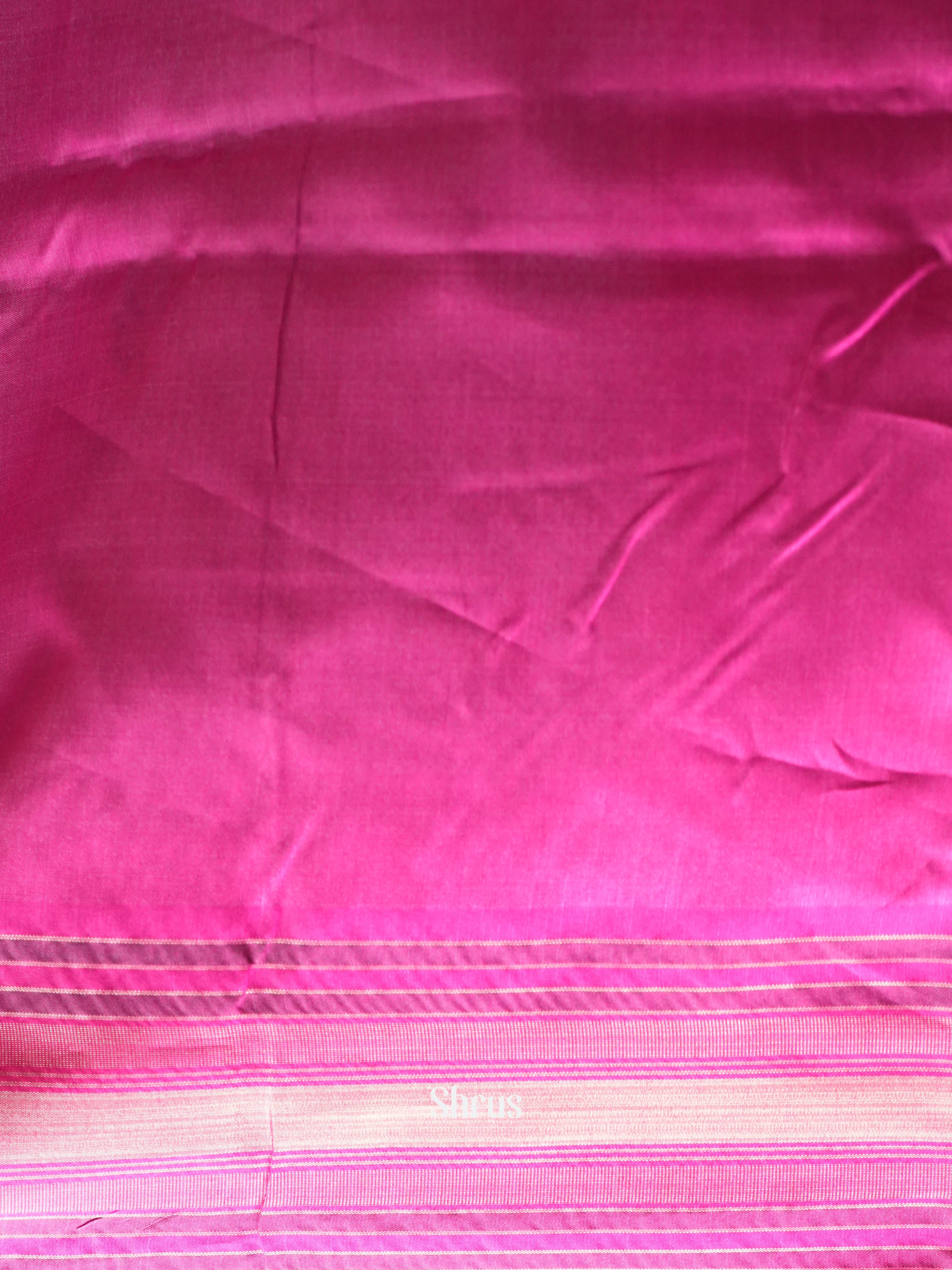 Blue & Pink - Semi Tussar Saree - Shop on ShrusEternity.com