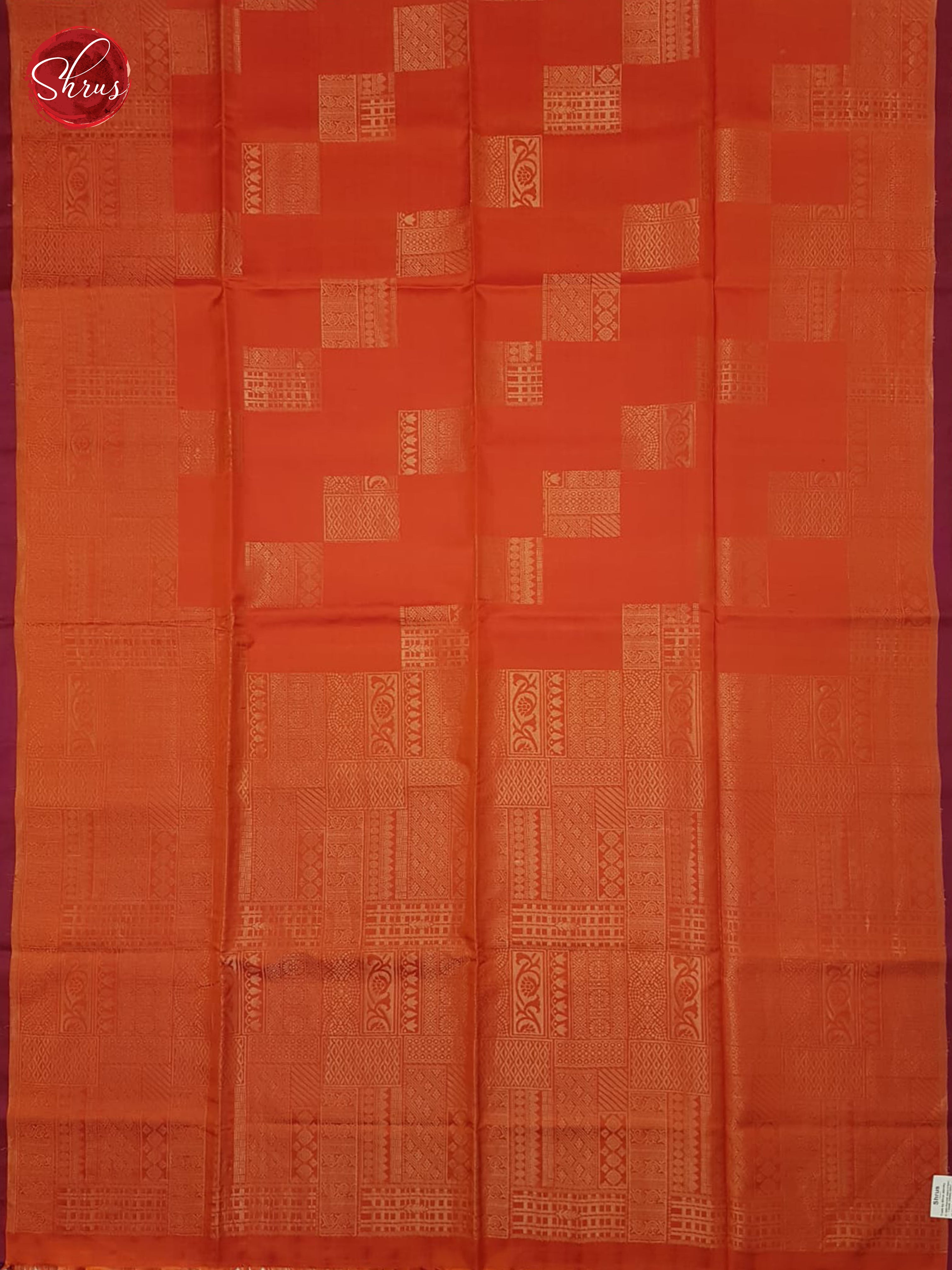 Orange And Wine-Soft silk Saree - Shop on ShrusEternity.com