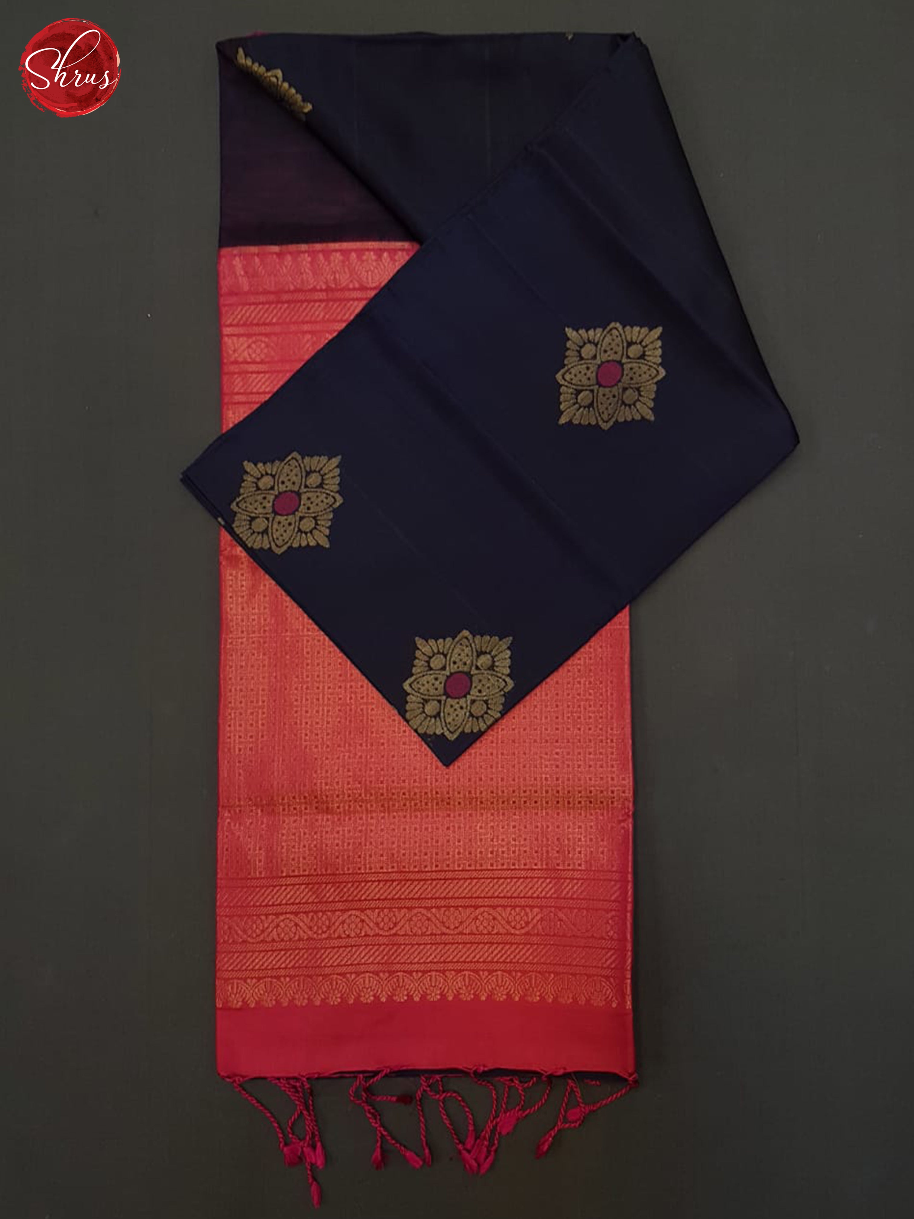 Blue & Pink - Soft Silk Halfpure Saree - Shop on ShrusEternity.com