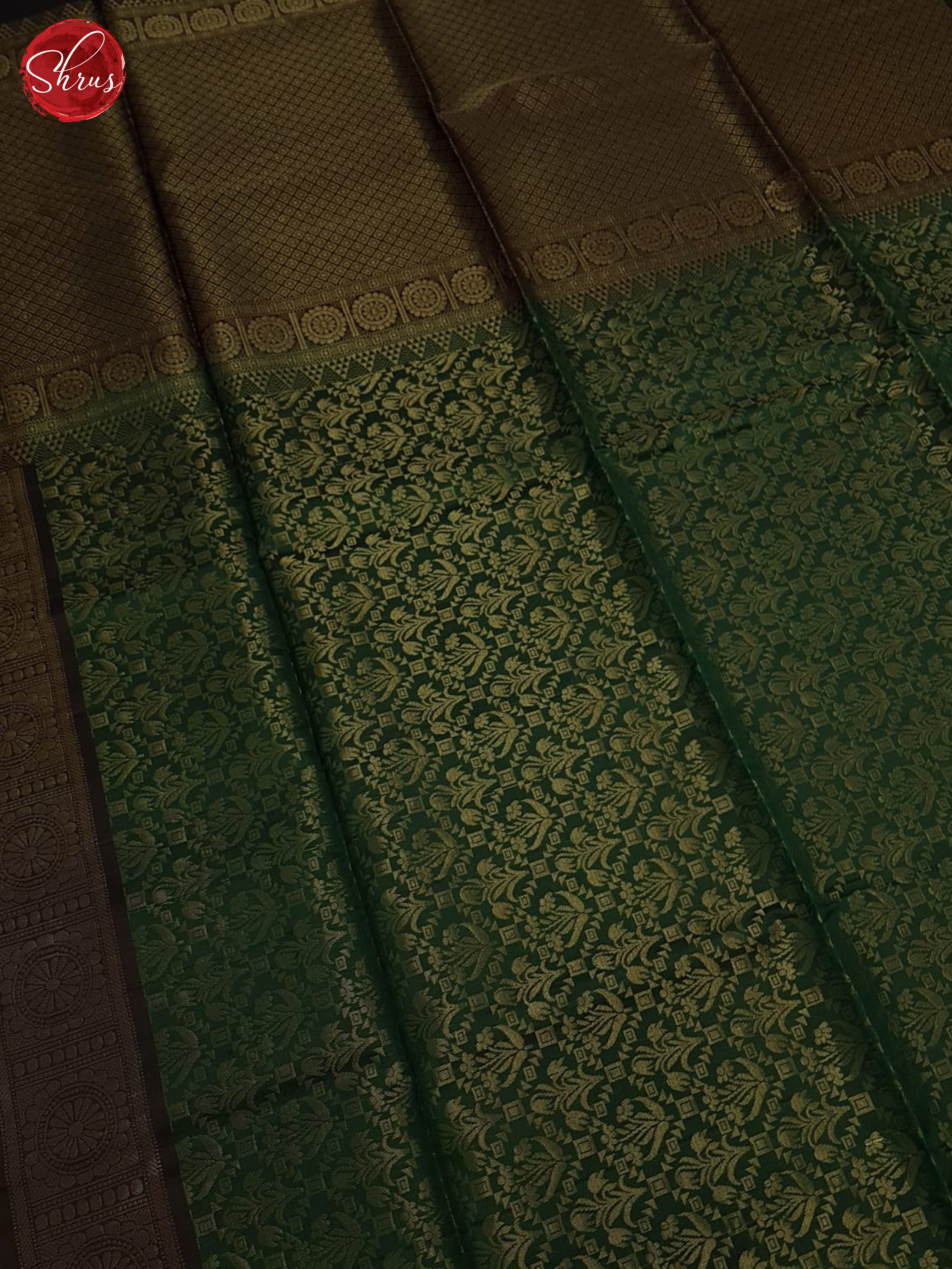 Green & Brown- Soft Silk Halfpure Saree - Shop on ShrusEternity.com