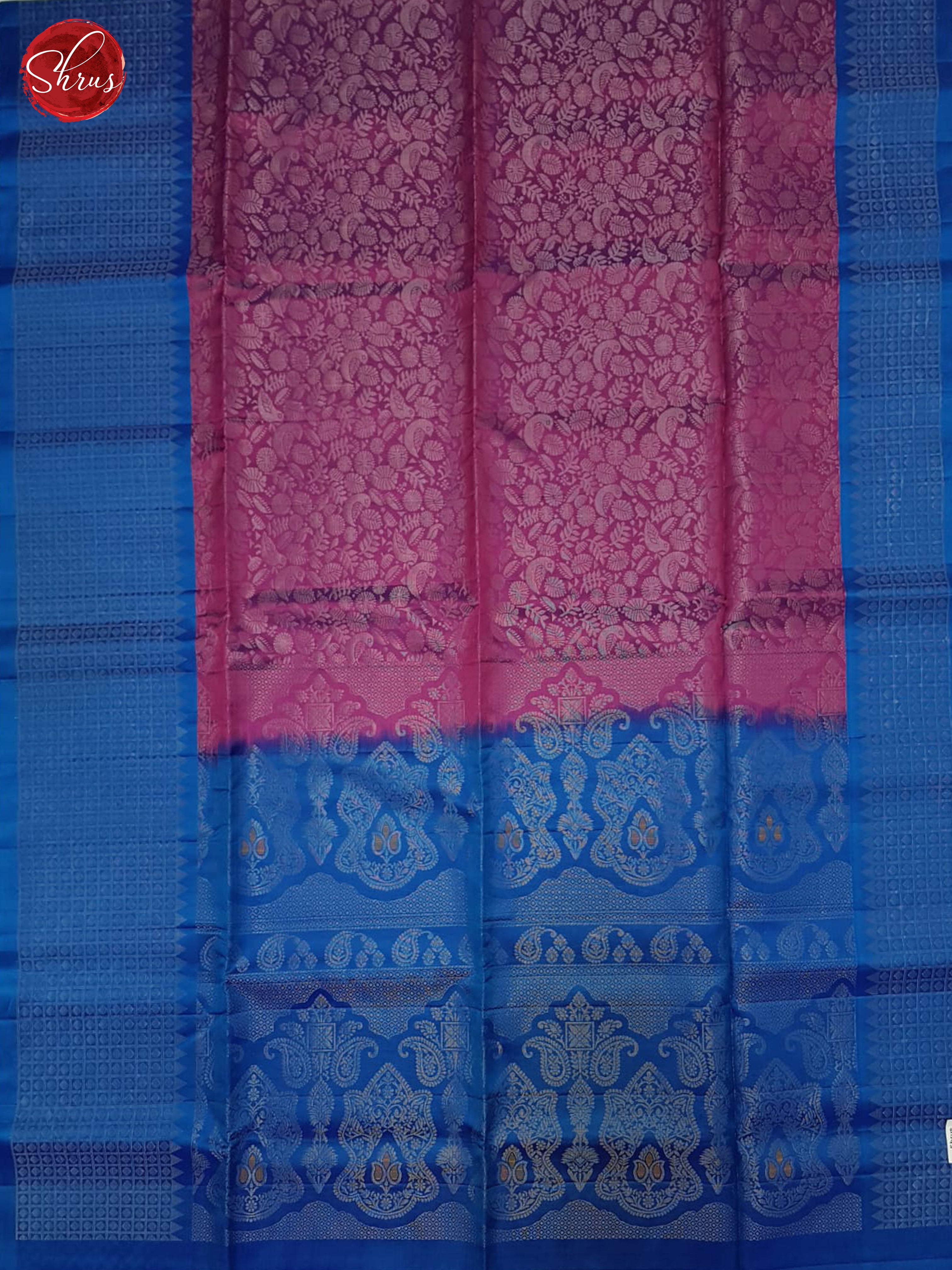 Pink & Blue - Soft Silk Halfpure Saree - Shop on ShrusEternity.com