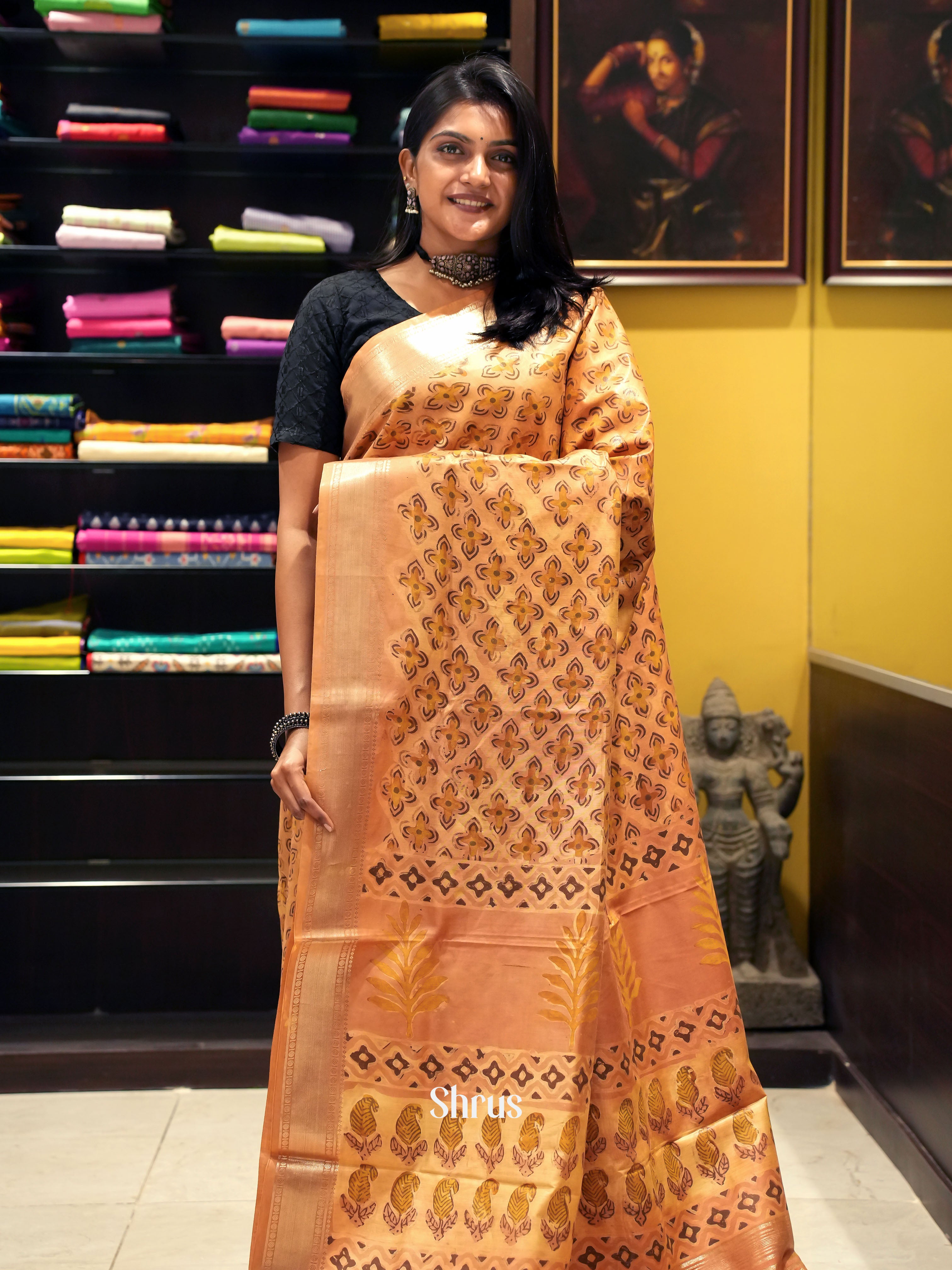 BGS13075 -Semi Chanderi - Shop on ShrusEternity.com