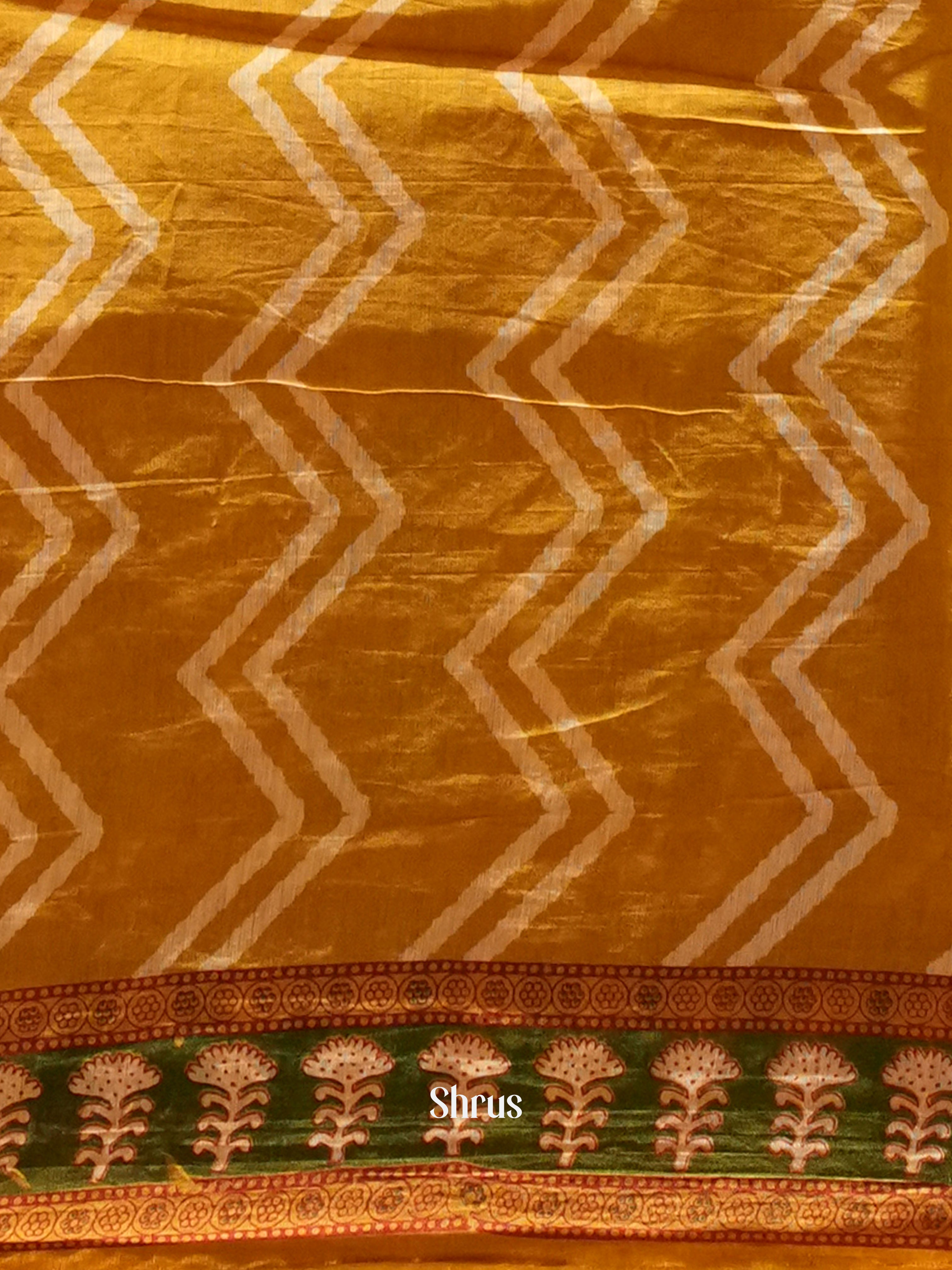 Brown & Black - Semi Chanderi Saree - Shop on ShrusEternity.com