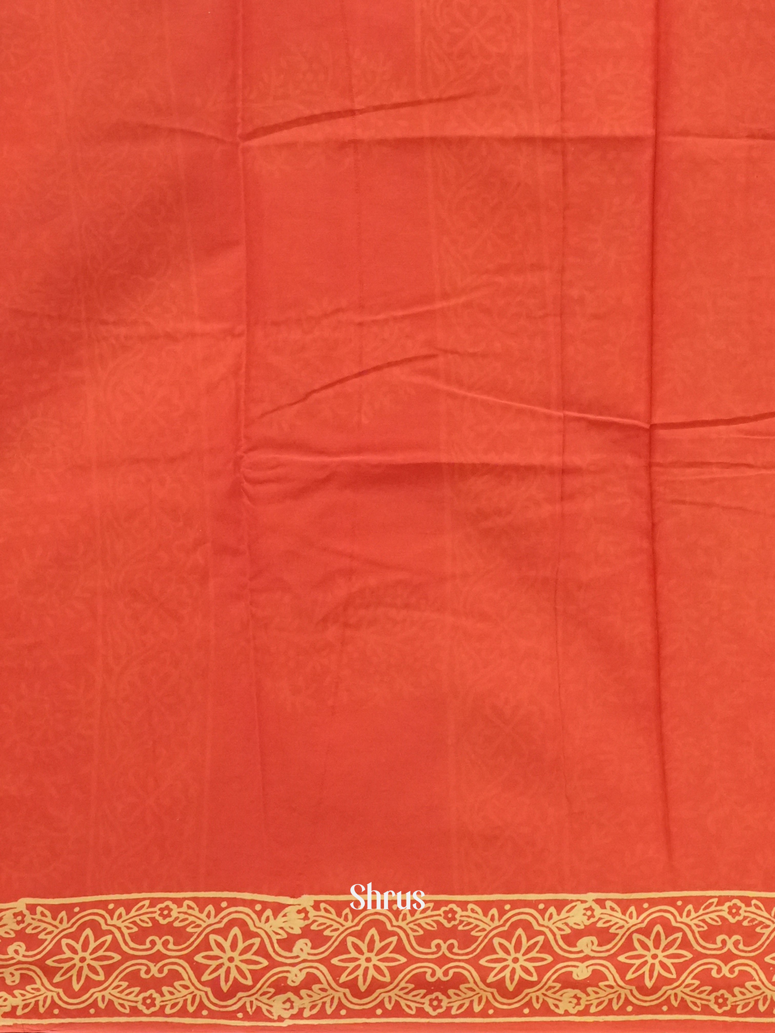 Orange(Single Tone) - Jaipur cotton Saree - Shop on ShrusEternity.com
