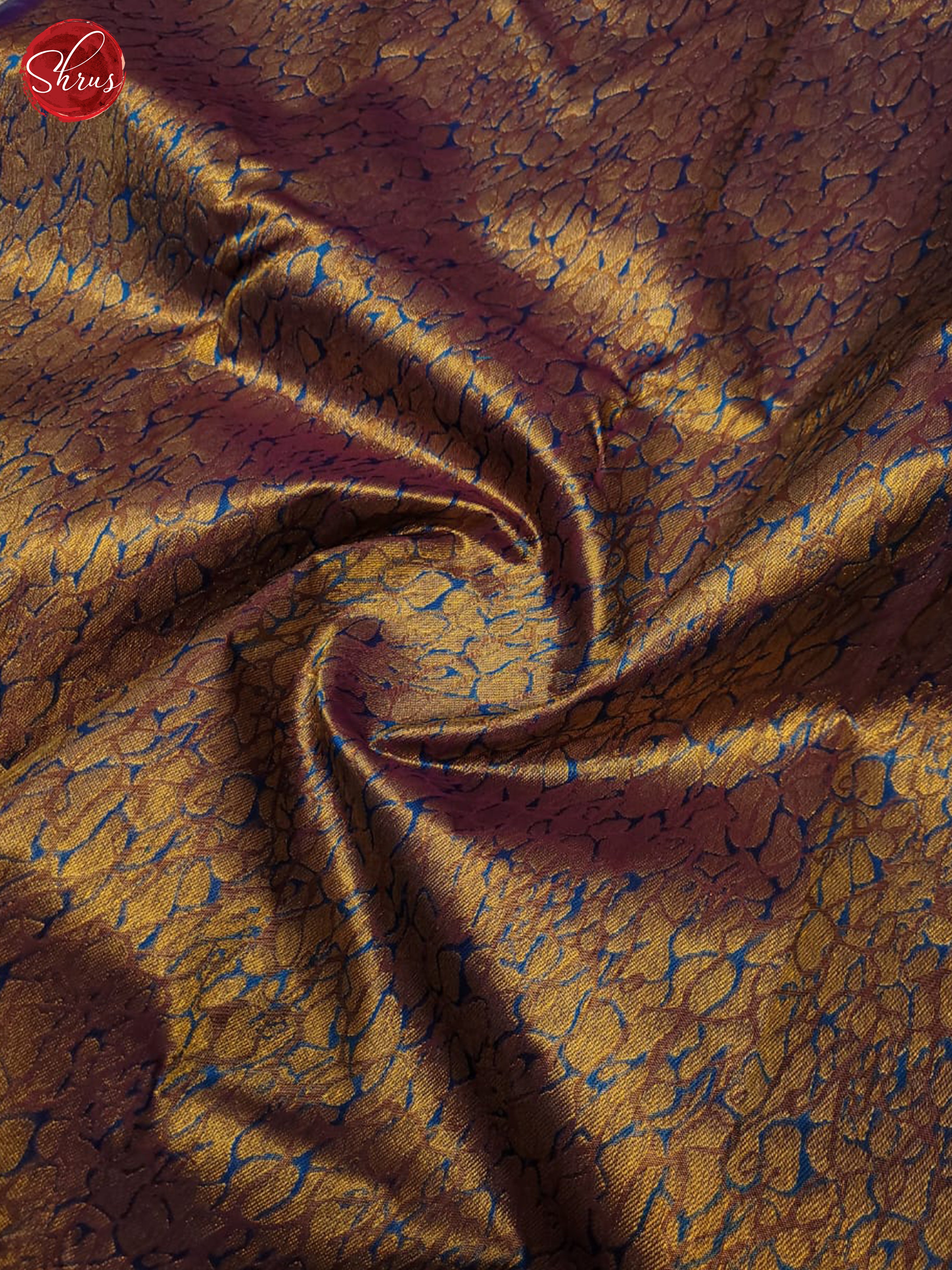 Blue and woody brown Korvai Kanchipuram silk Saree With Intricate Paisley Brocade-4