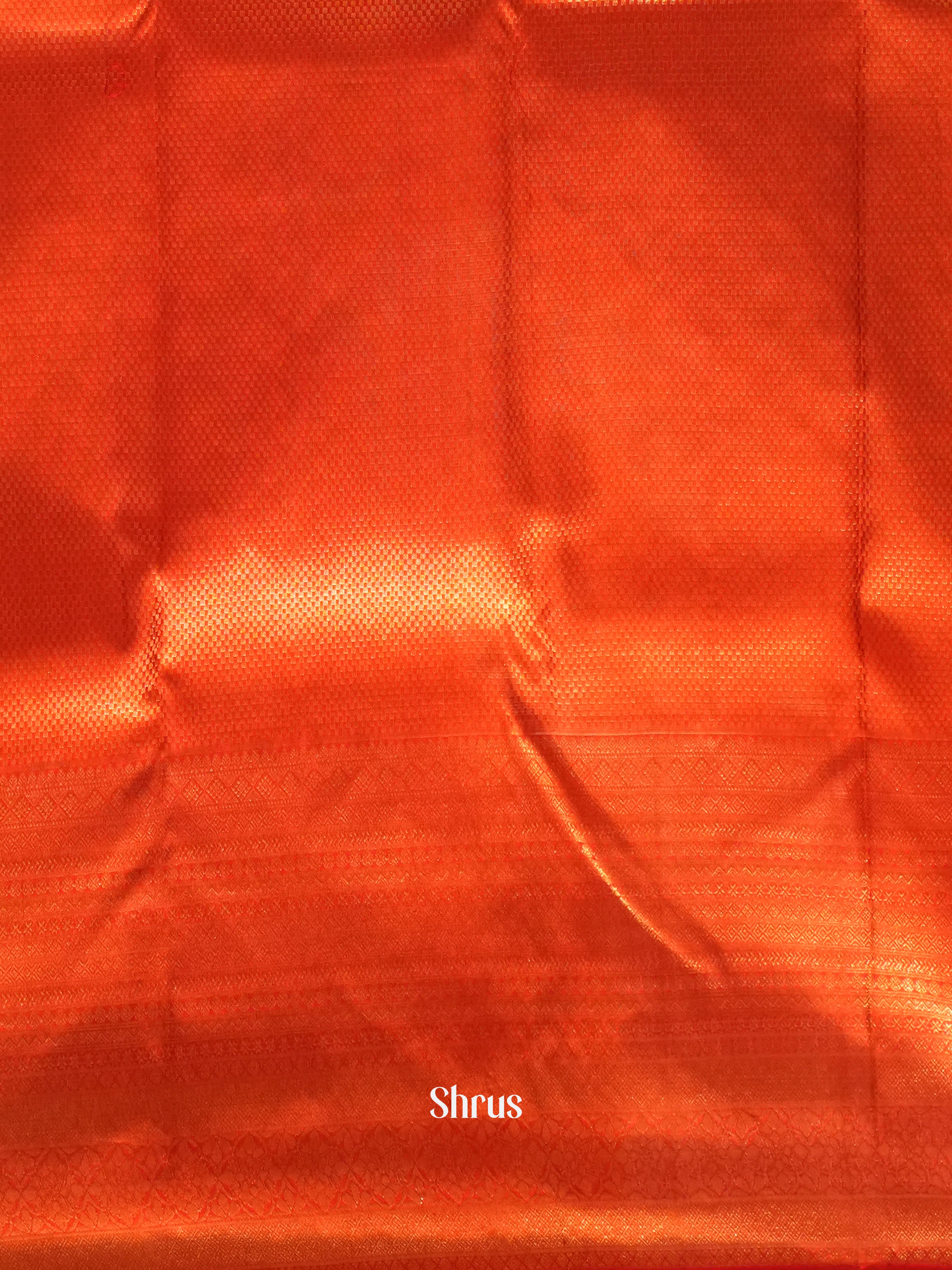 Cream and Red Korvai Kanchipuram silk Saree With Golden Zari Woven Floral Brocade Design-2