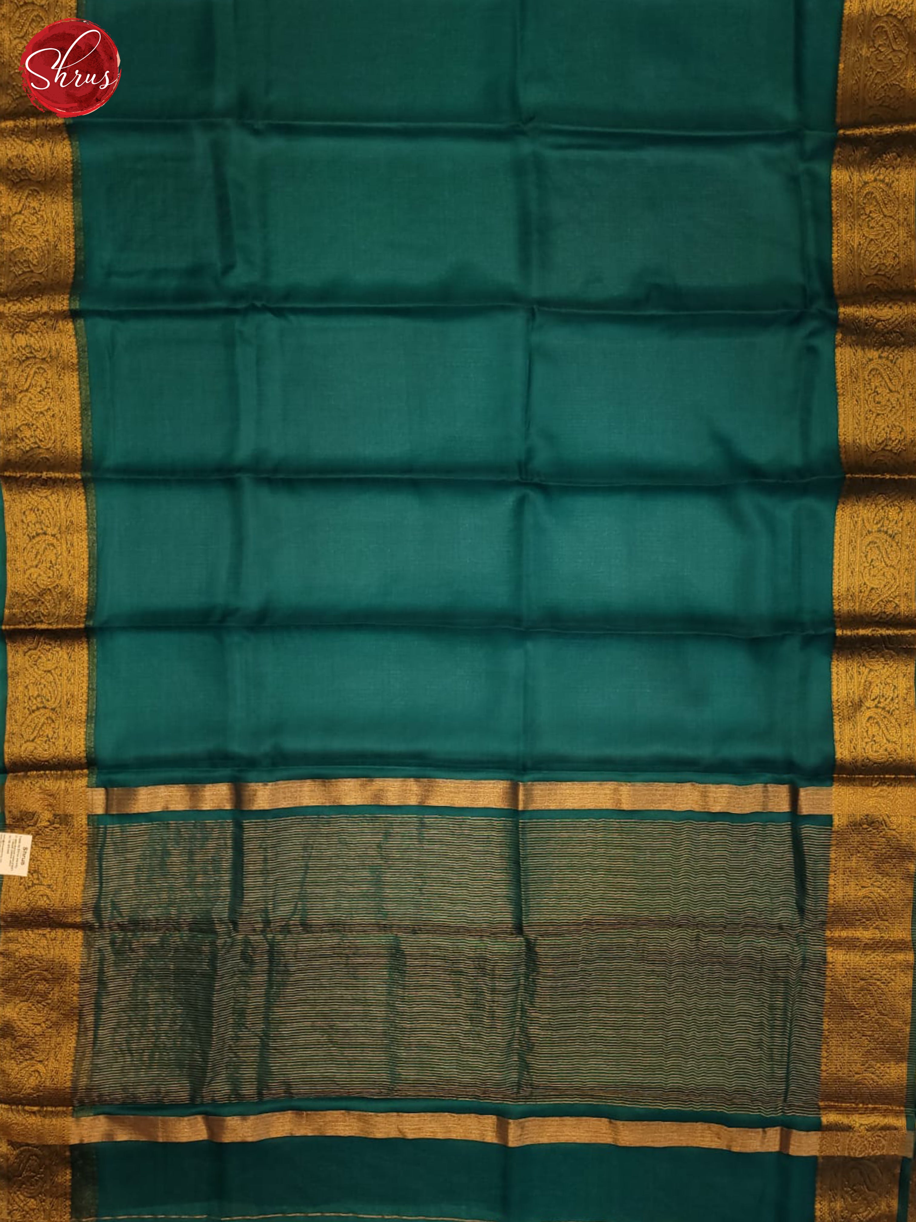 Peacock Blue(Single Tone) - Semi organza Saree - Shop on ShrusEternity.com