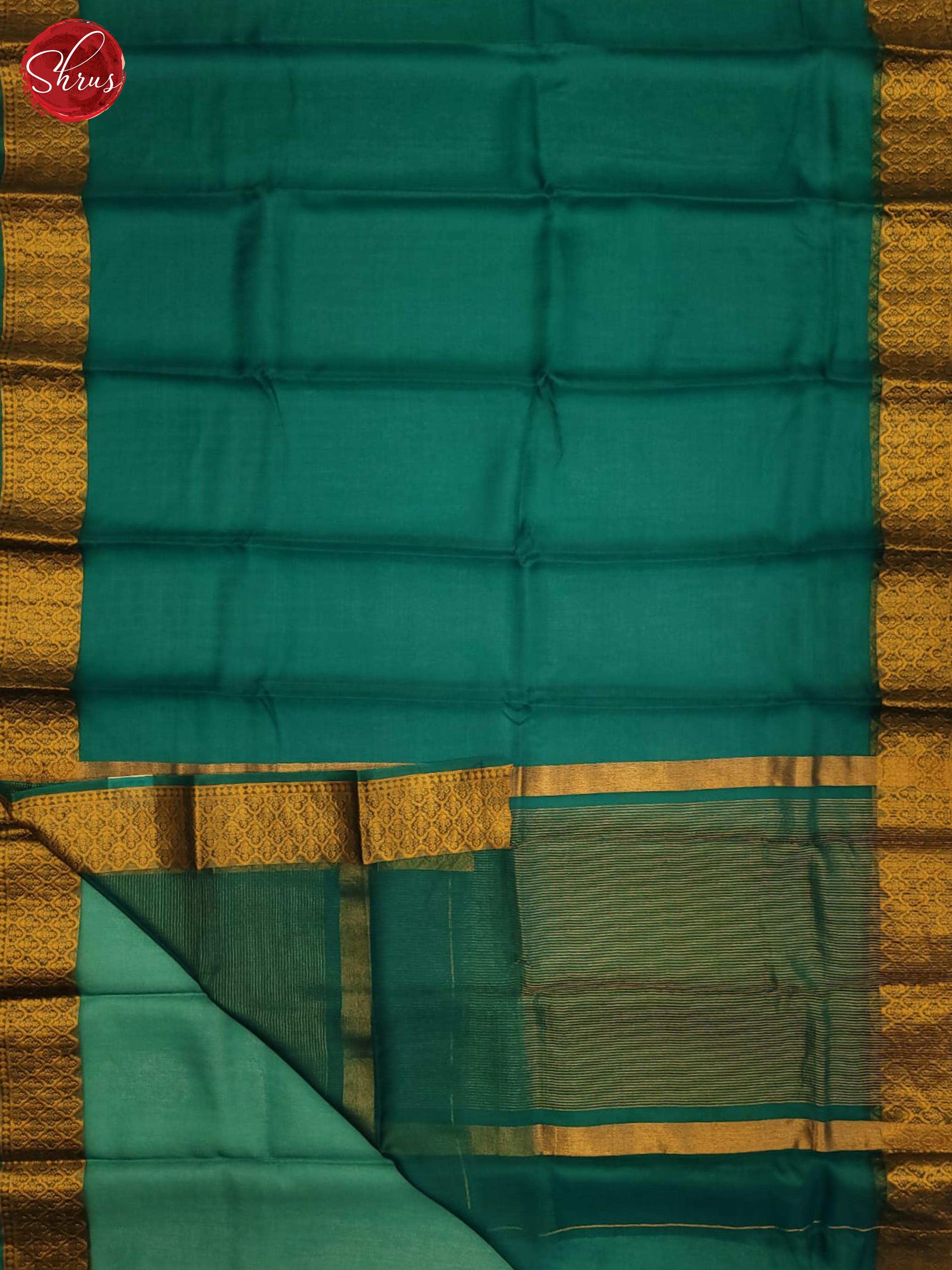 Peacock Blue(Single Tone) - Semi organza Saree - Shop on ShrusEternity.com